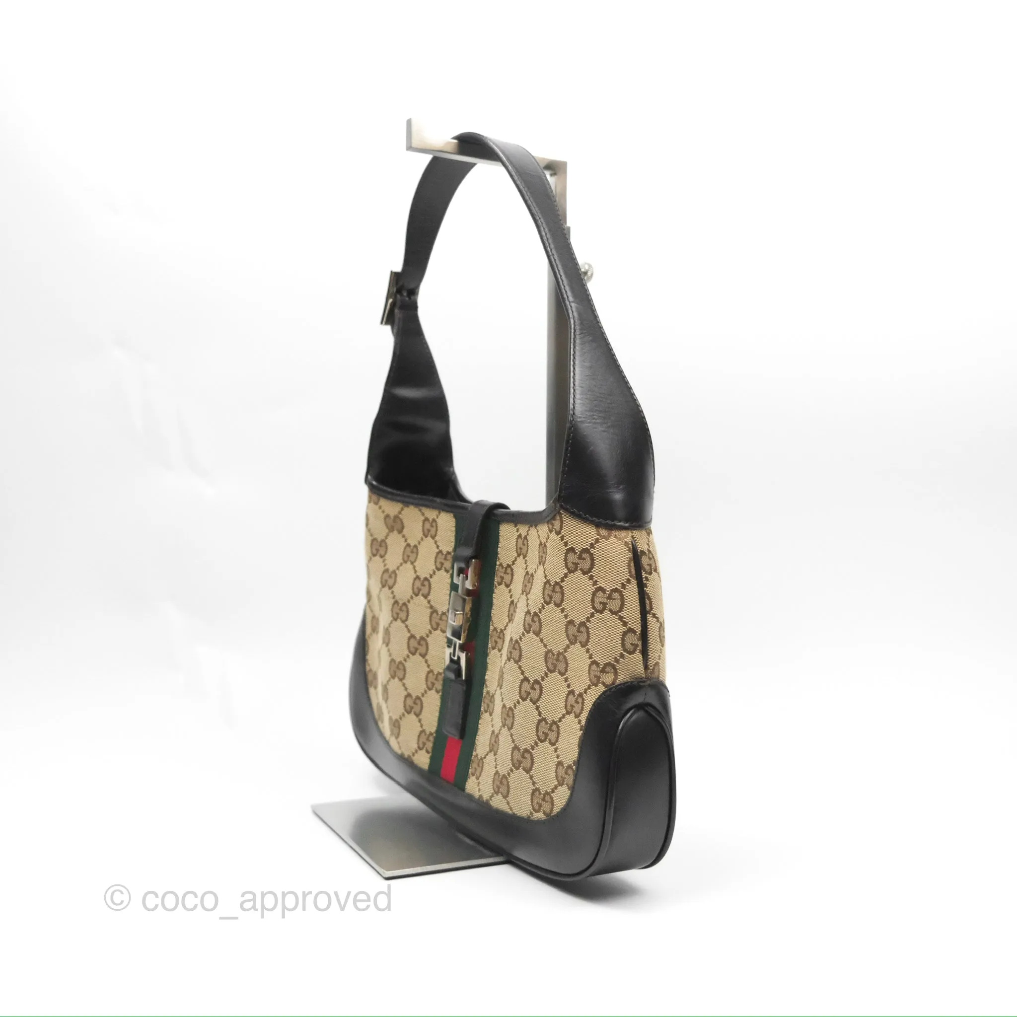 Gucci Vintage Jackie Shoulder Bag Beige/Brown GG Supreme Canvas