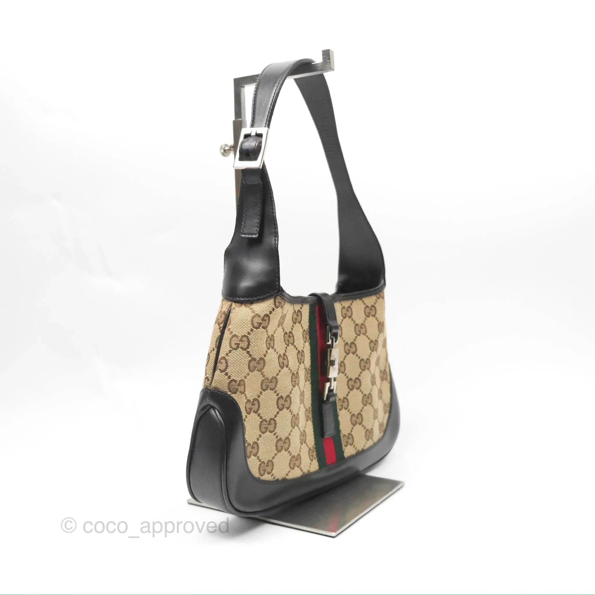 Gucci Vintage Jackie Shoulder Bag Beige/Brown GG Supreme Canvas