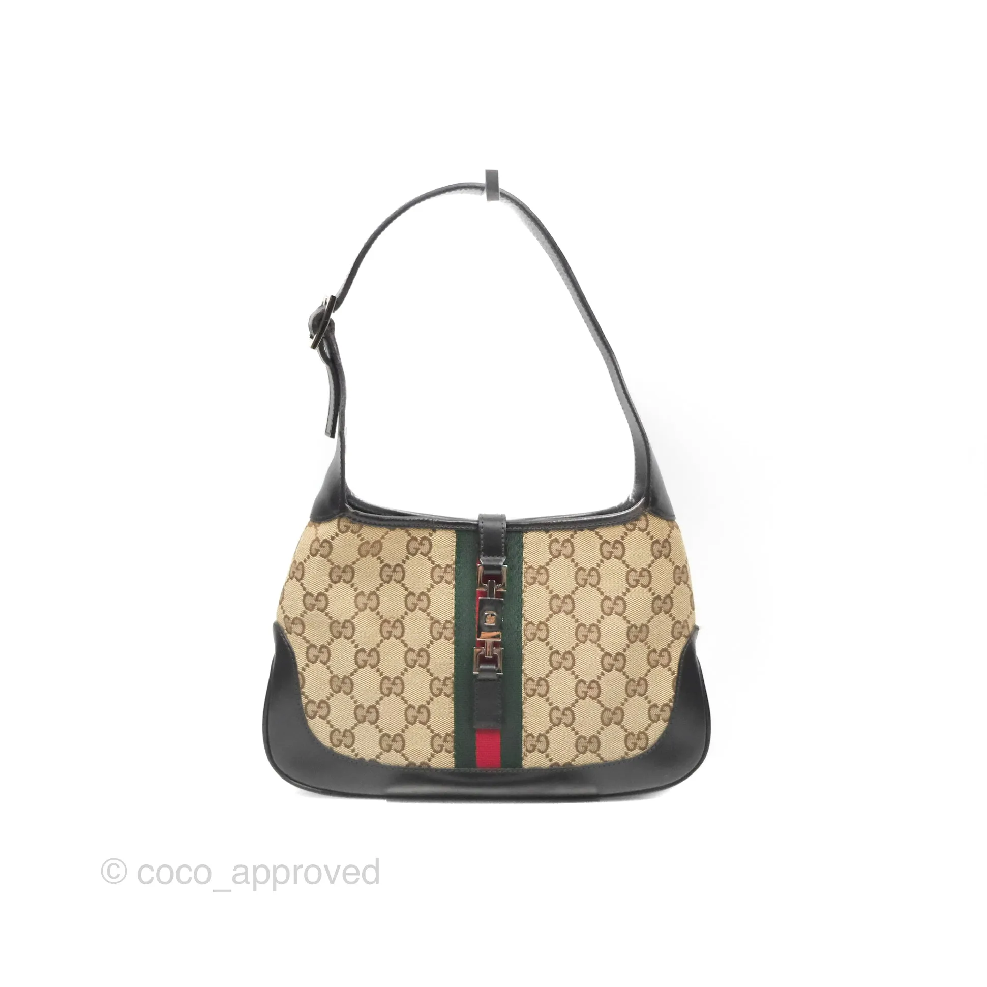 Gucci Vintage Jackie Shoulder Bag Beige/Brown GG Supreme Canvas