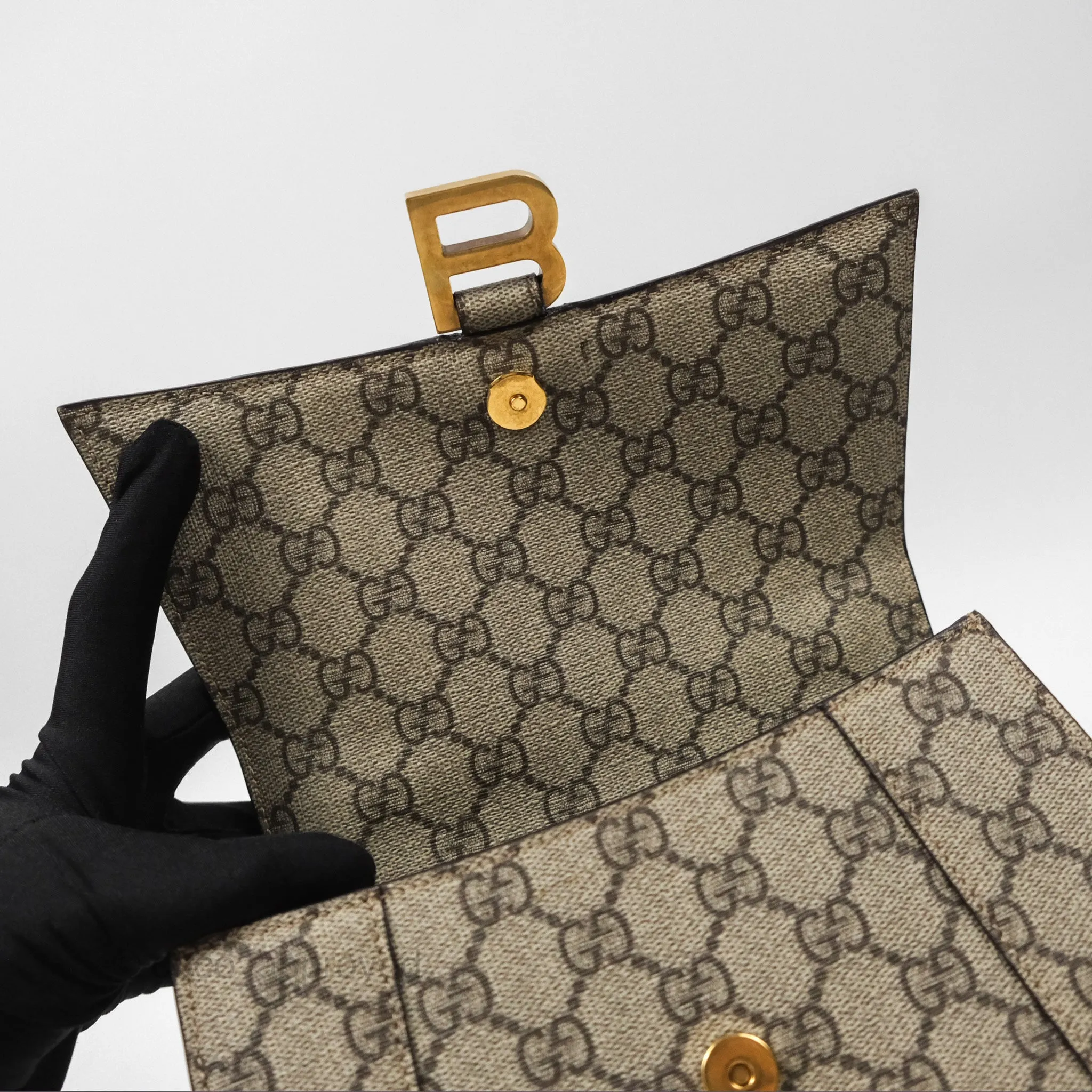 Gucci x Balenciaga The Hacker Project Small Hourglass Bag Beige/ Ebony