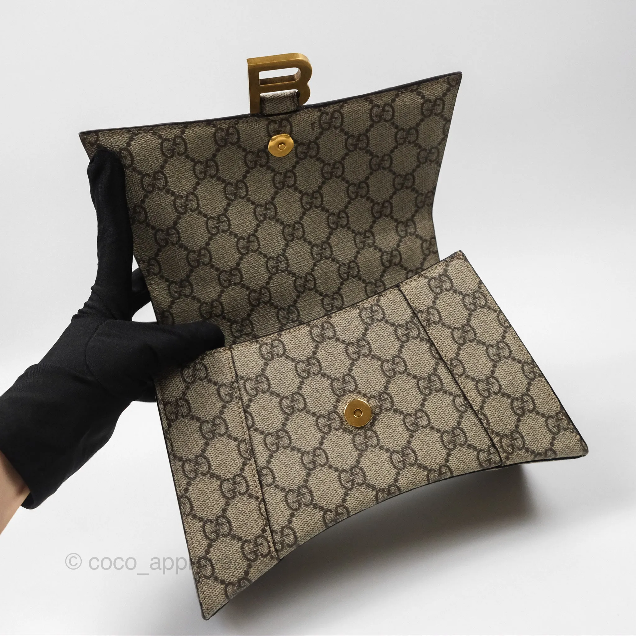 Gucci x Balenciaga The Hacker Project Small Hourglass Bag Beige/ Ebony