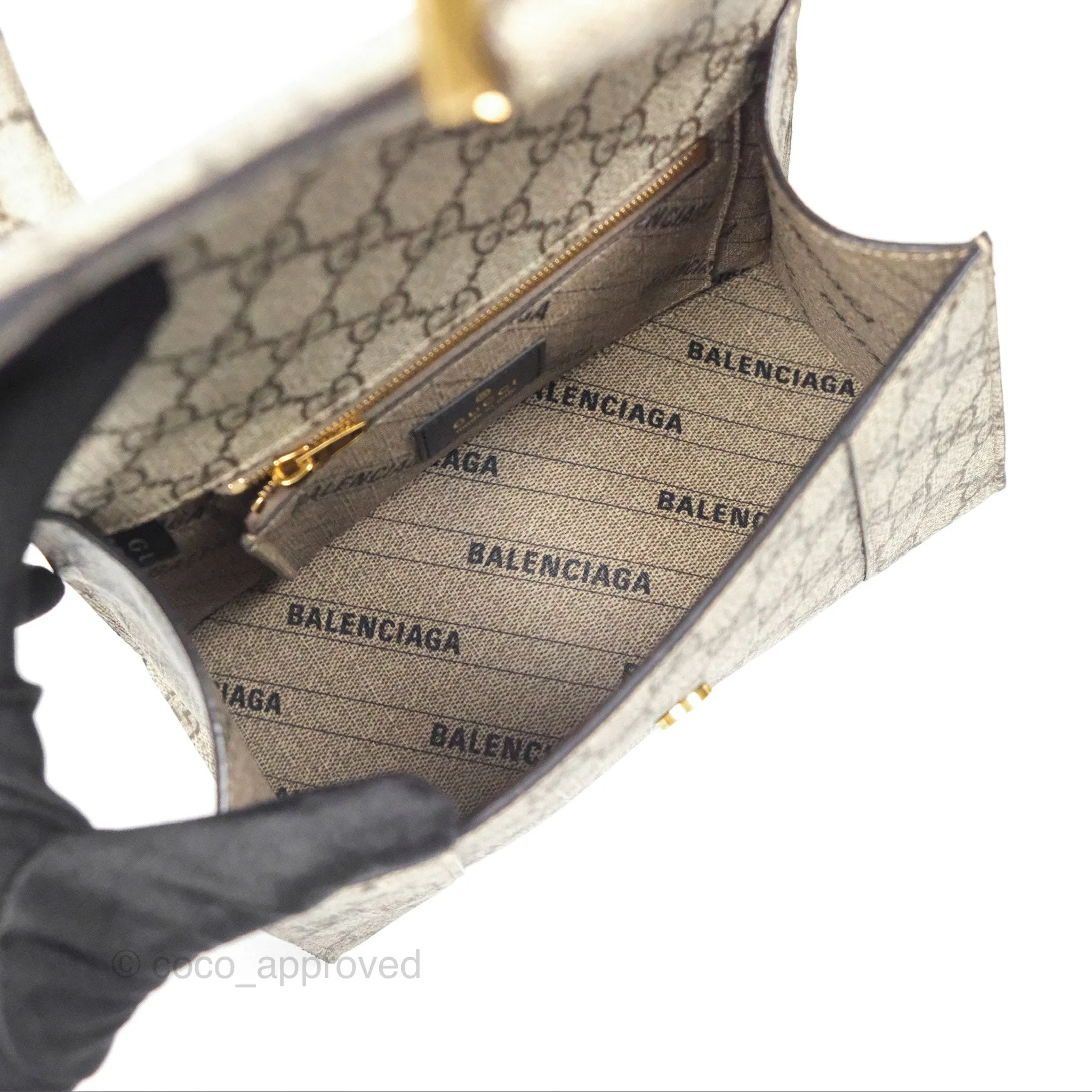 Gucci x Balenciaga The Hacker Project Small Hourglass Bag Beige/ Ebony