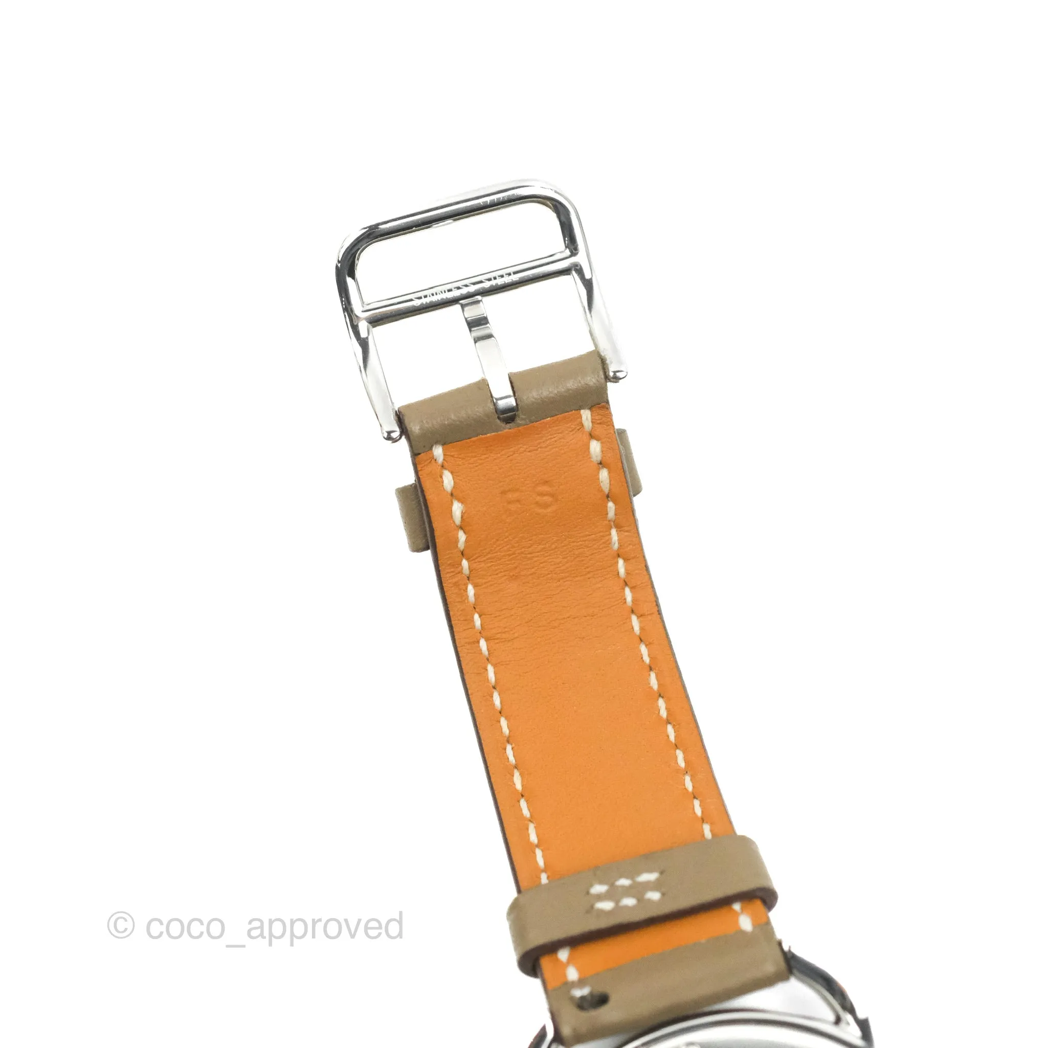 Hermes Arceau Watch 40mm Etoupe Palladium Hardware