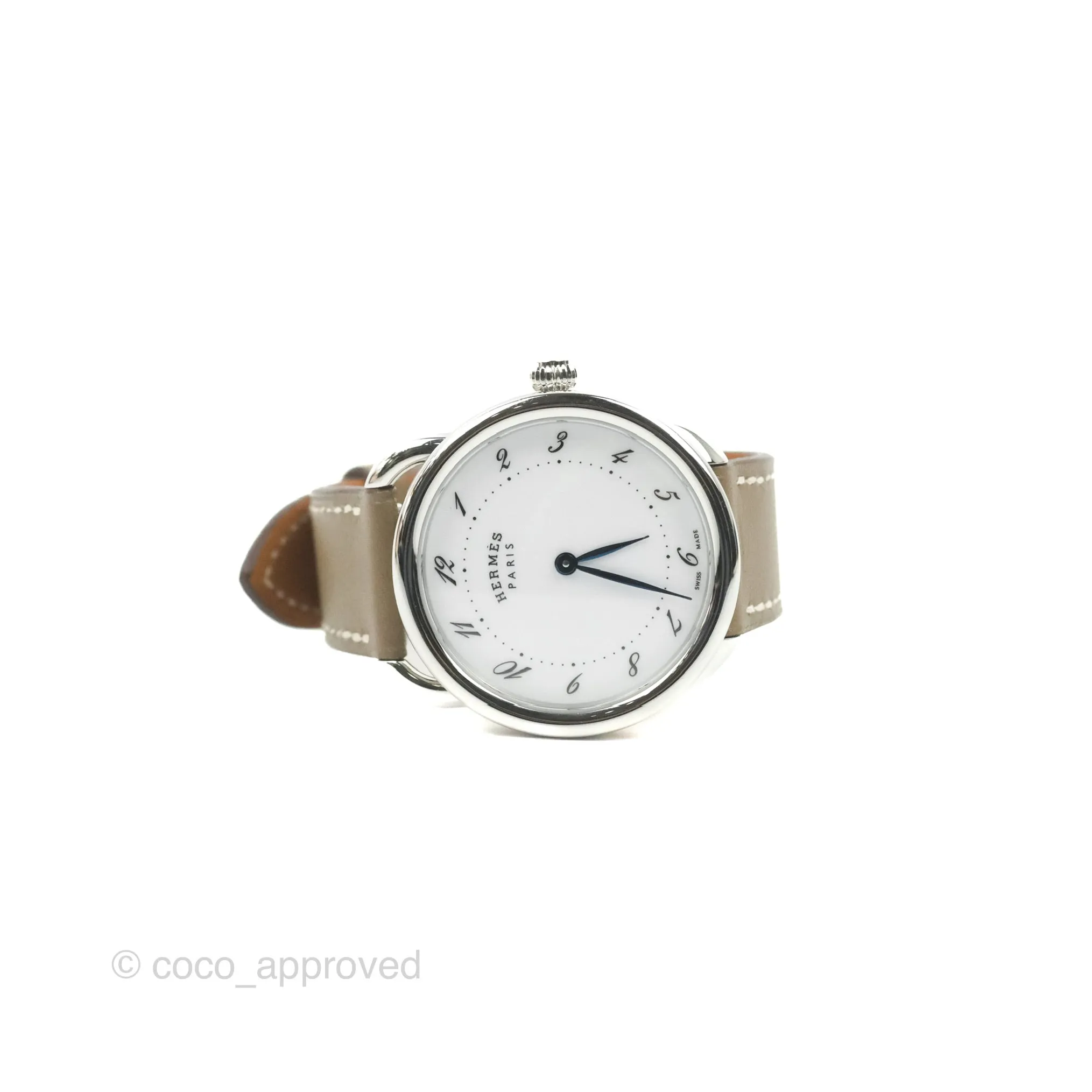 Hermes Arceau Watch 40mm Etoupe Palladium Hardware