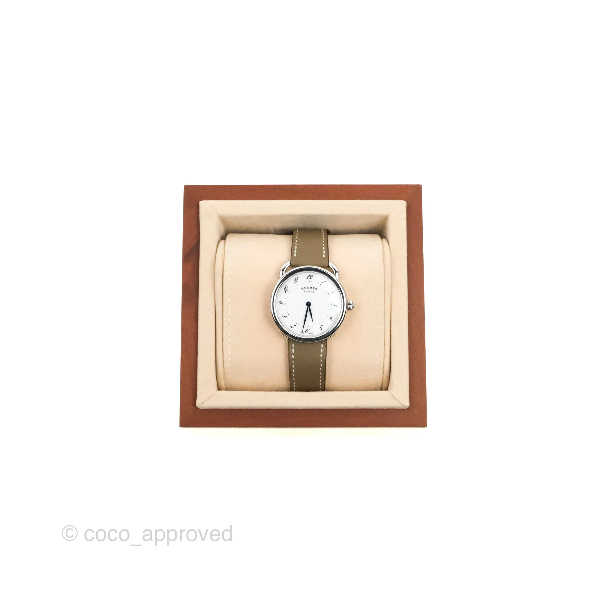 Hermes Arceau Watch 40mm Etoupe Palladium Hardware