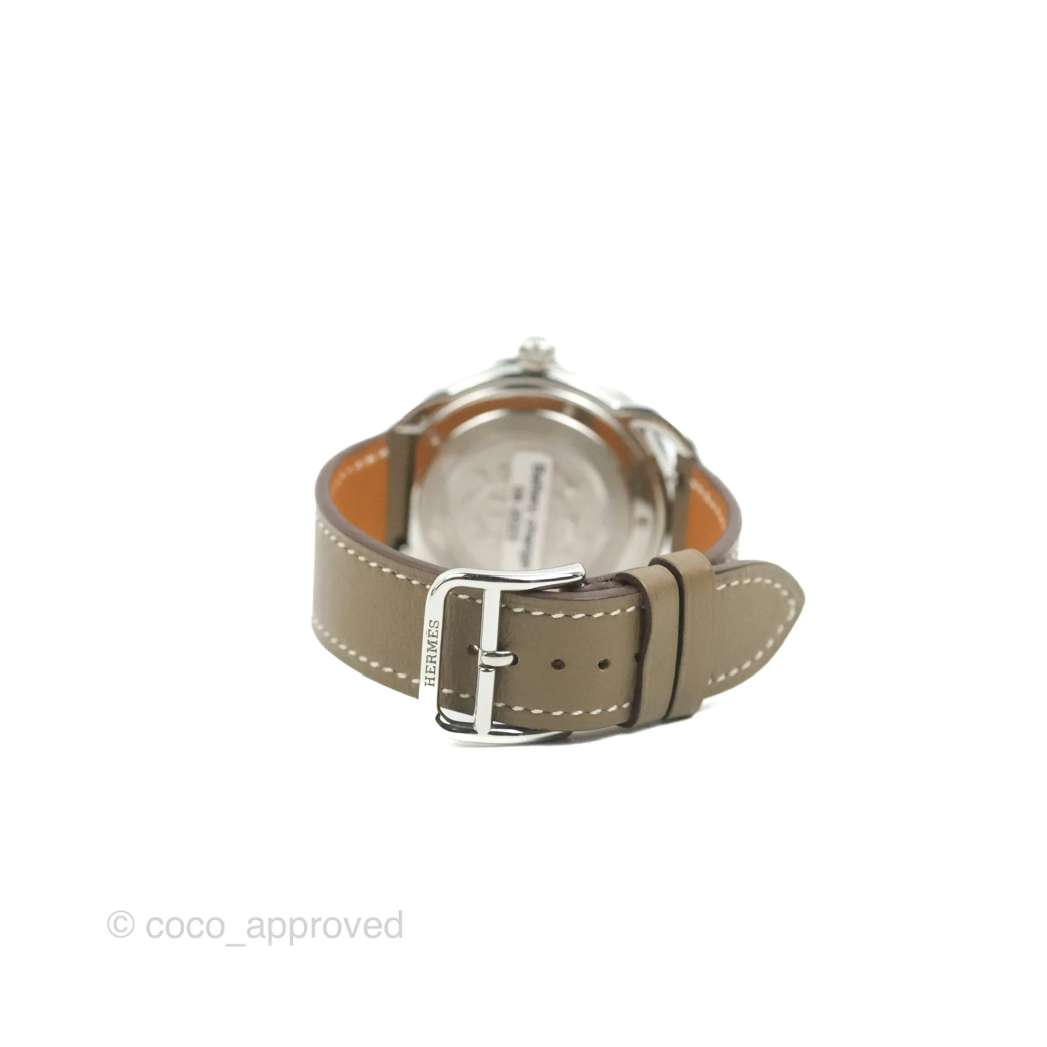Hermes Arceau Watch 40mm Etoupe Palladium Hardware
