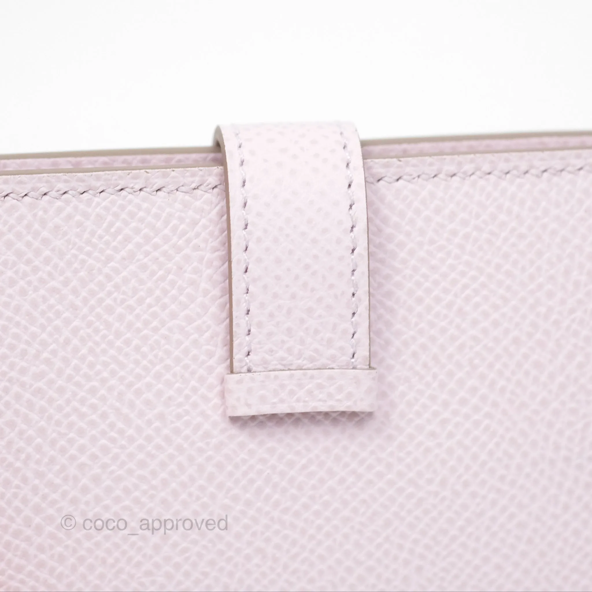 Hermes Bearn Card Holder Epsom Mauve Pale Palladium Hardware