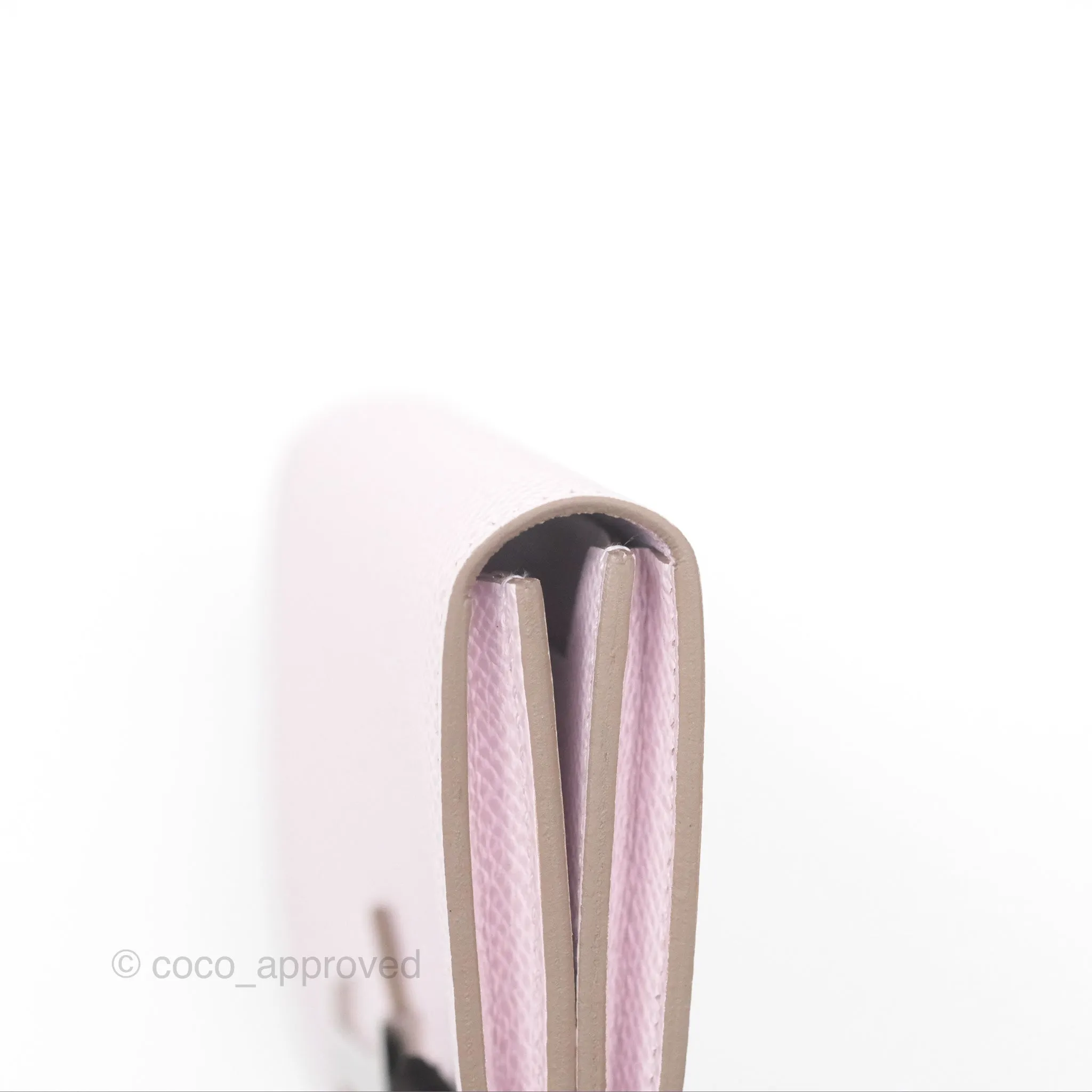 Hermes Bearn Card Holder Epsom Mauve Pale Palladium Hardware