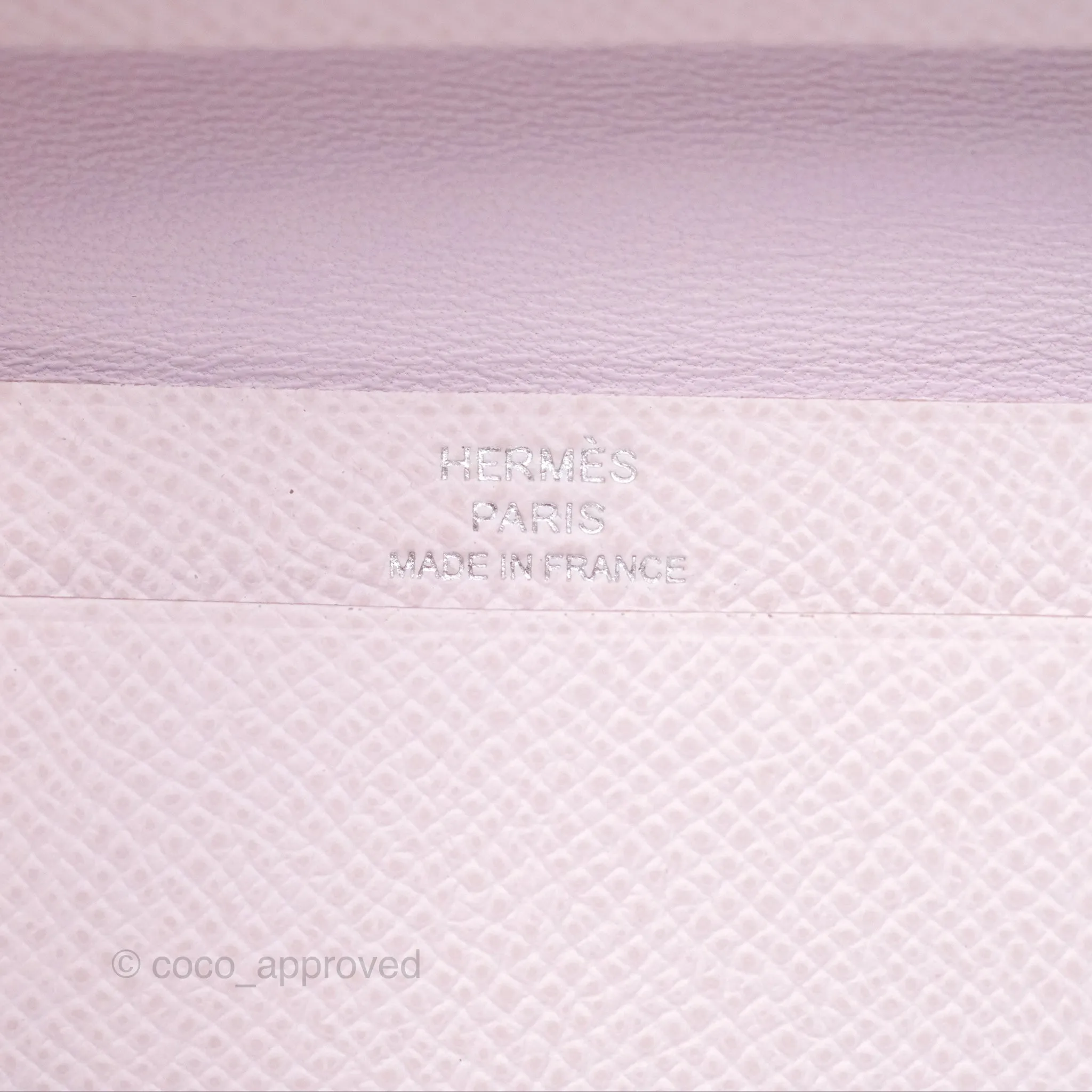 Hermes Bearn Card Holder Epsom Mauve Pale Palladium Hardware
