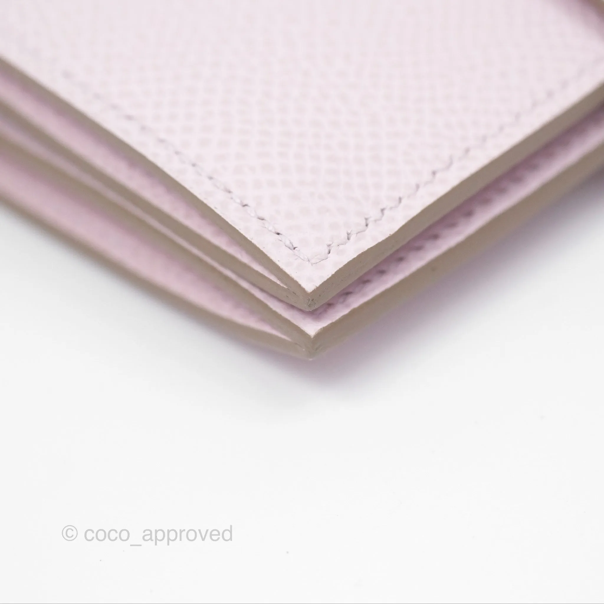 Hermes Bearn Card Holder Epsom Mauve Pale Palladium Hardware