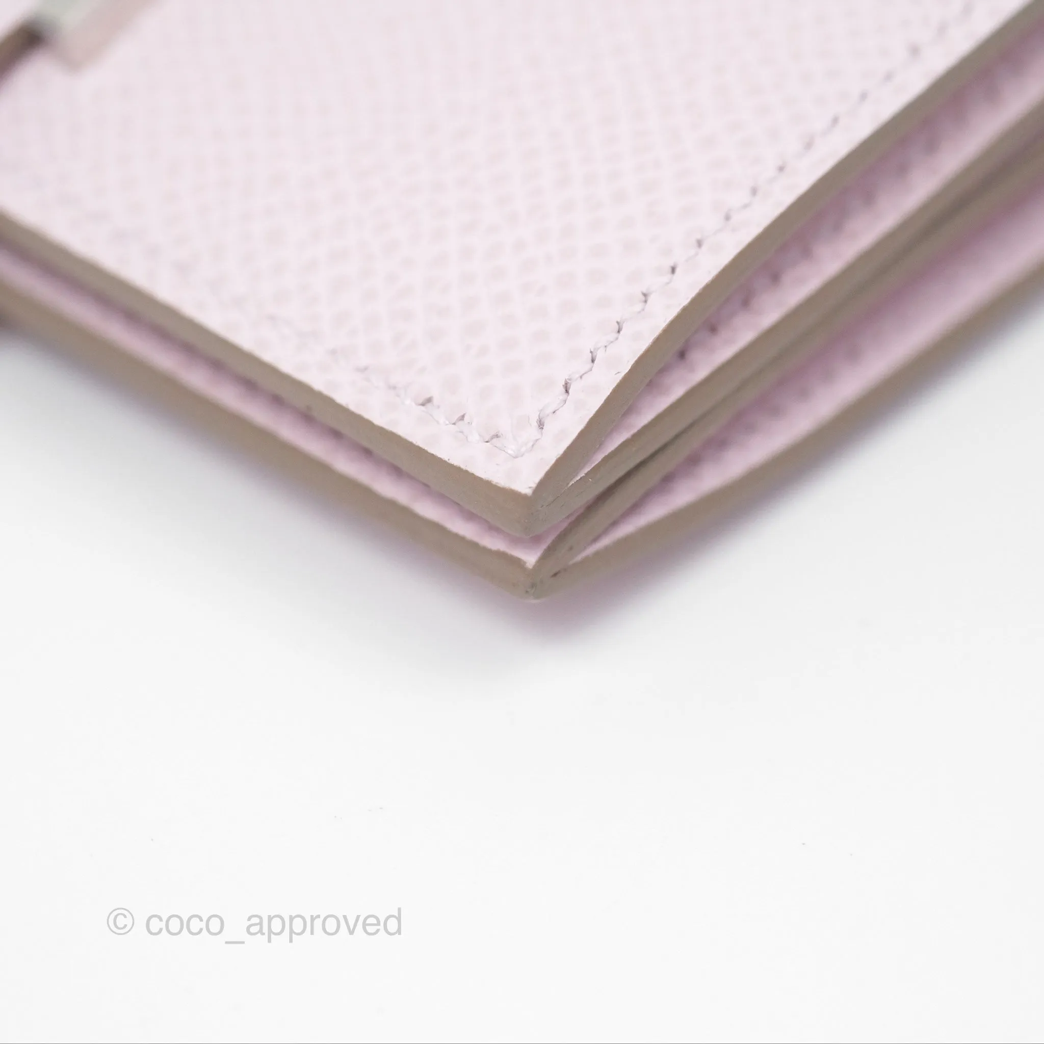 Hermes Bearn Card Holder Epsom Mauve Pale Palladium Hardware