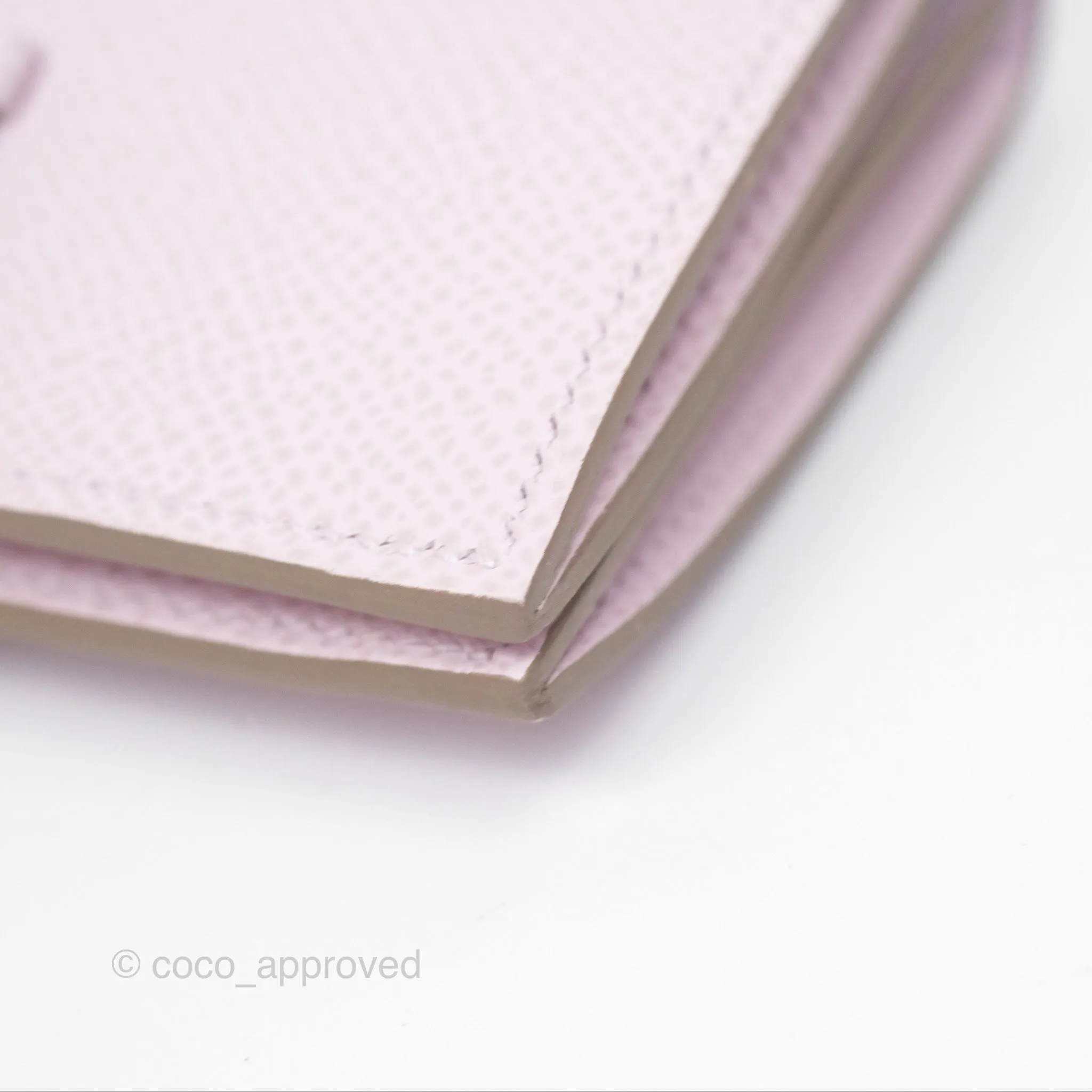 Hermes Bearn Card Holder Epsom Mauve Pale Palladium Hardware
