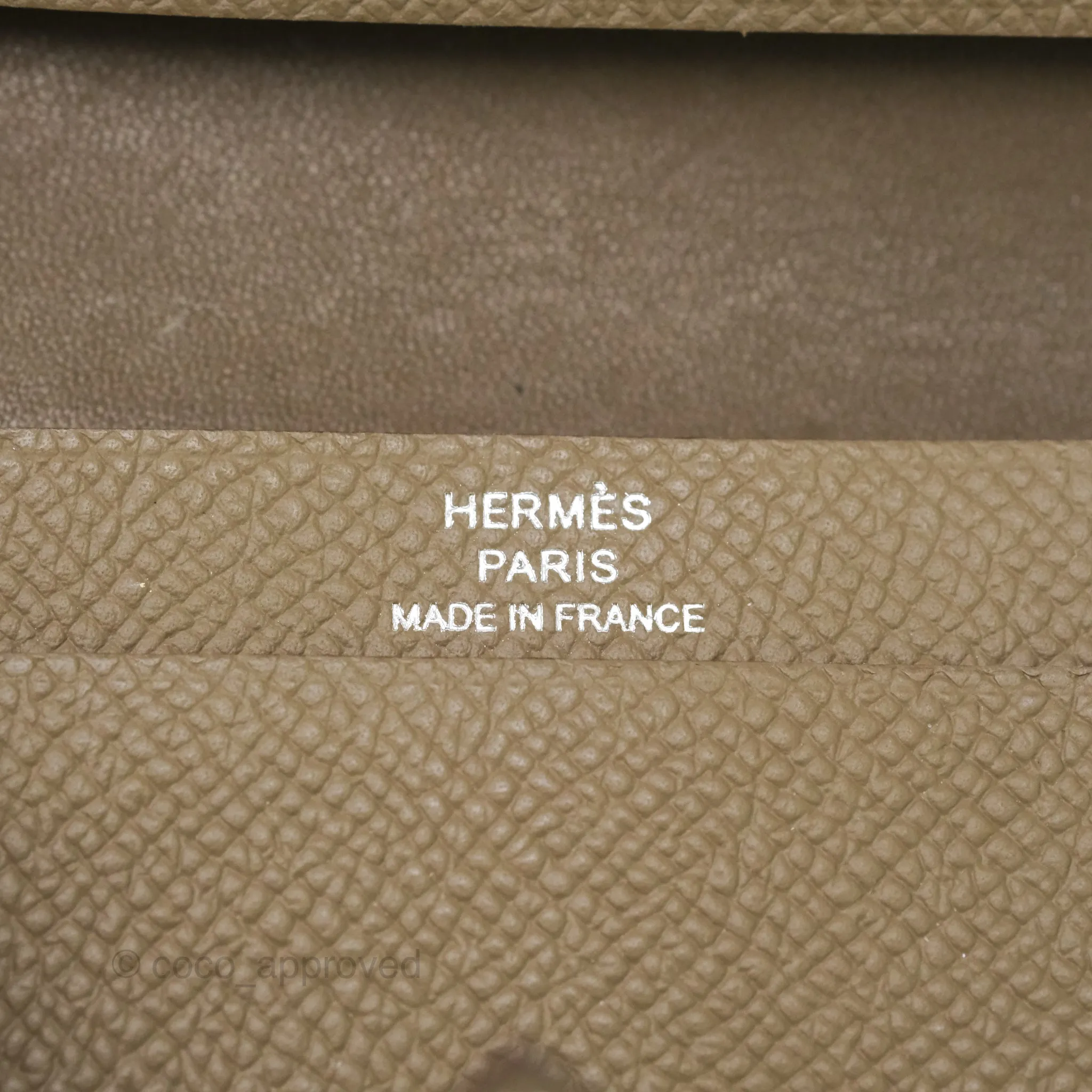 Hermes Bearn Card Holder Etoupe Epsom Palladium Hardware