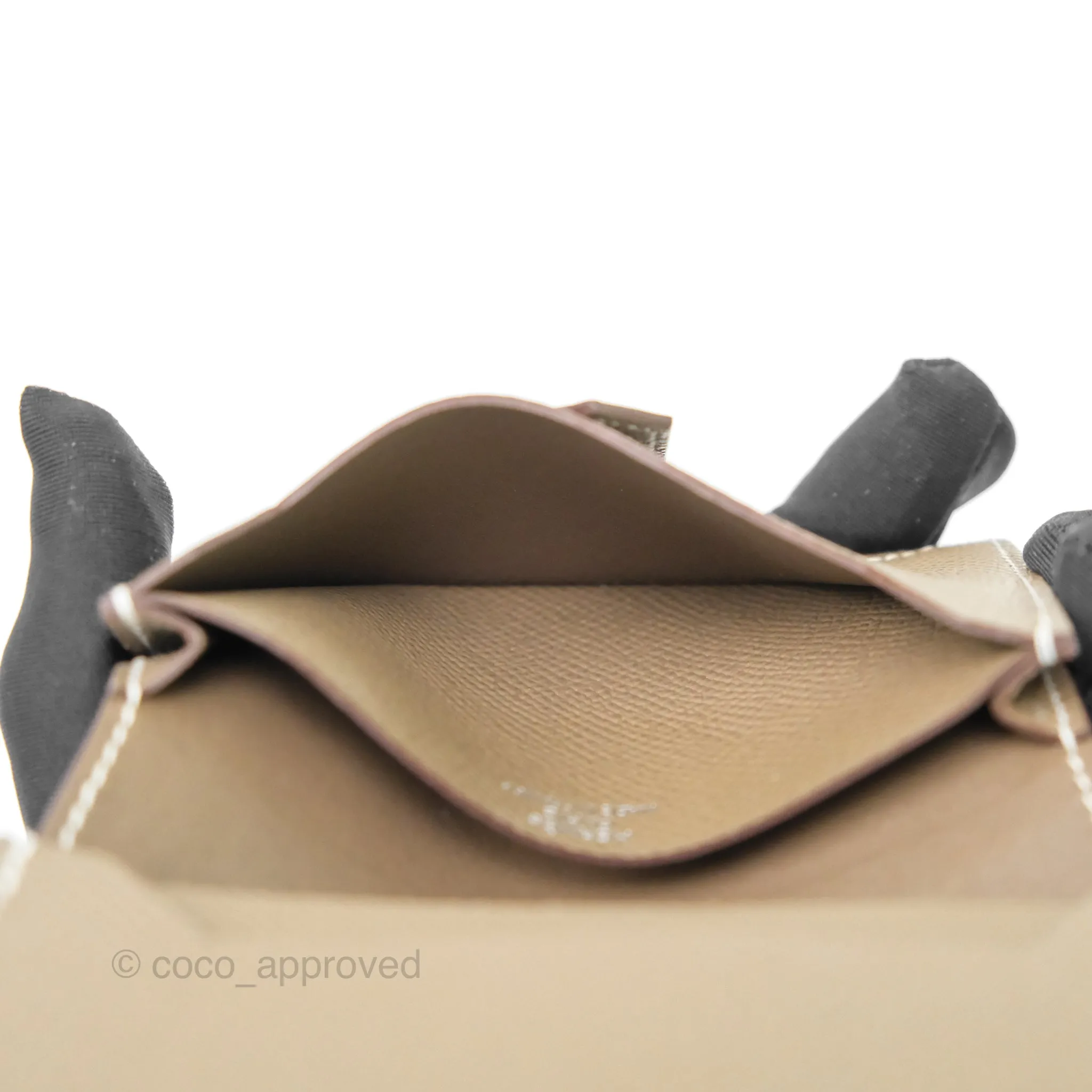 Hermes Bearn Card Holder Etoupe Epsom Palladium Hardware