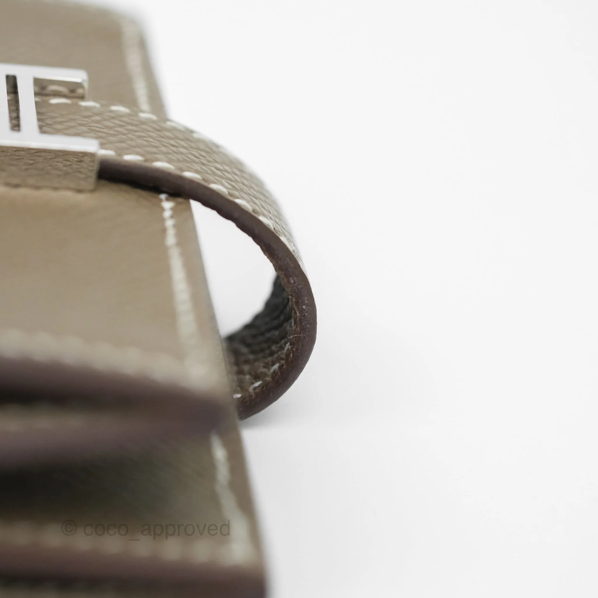 Hermes Bearn Card Holder Etoupe Epsom Palladium Hardware