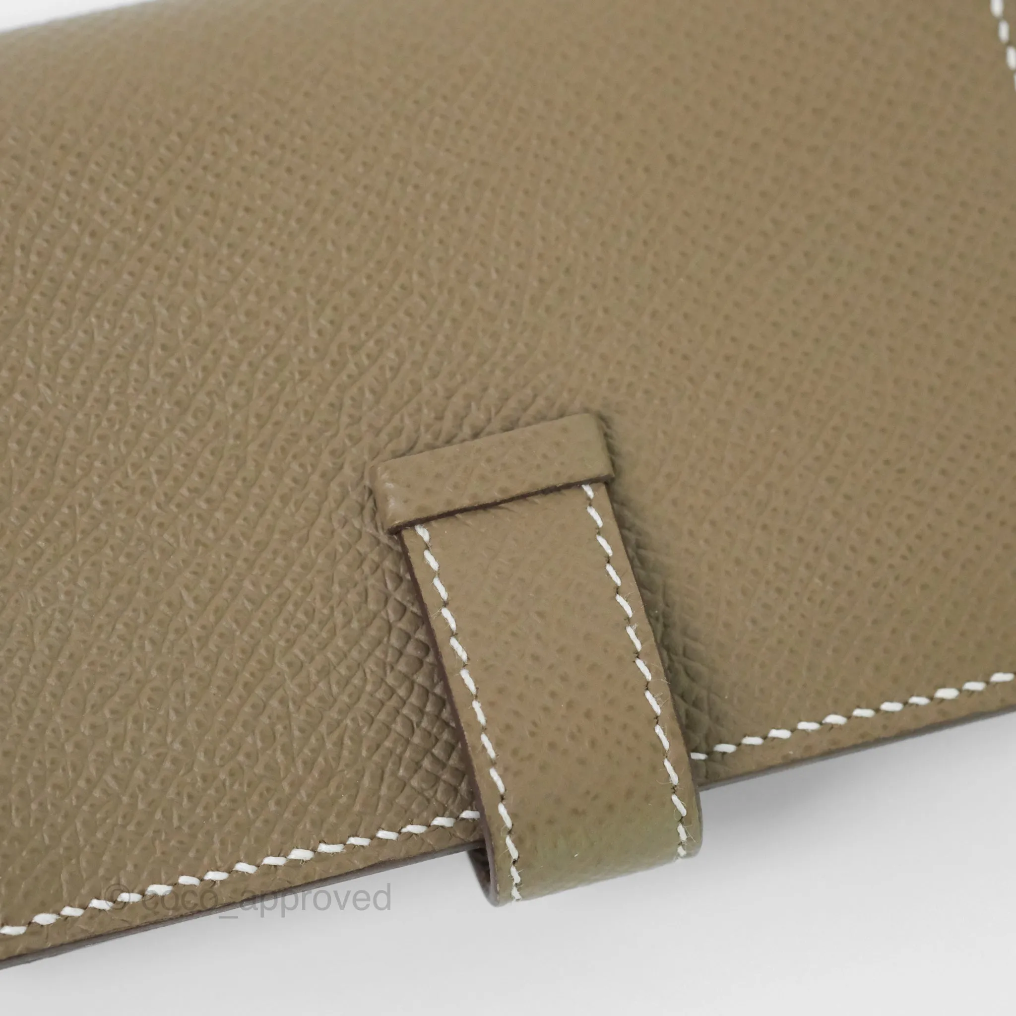 Hermes Bearn Card Holder Etoupe Epsom Palladium Hardware