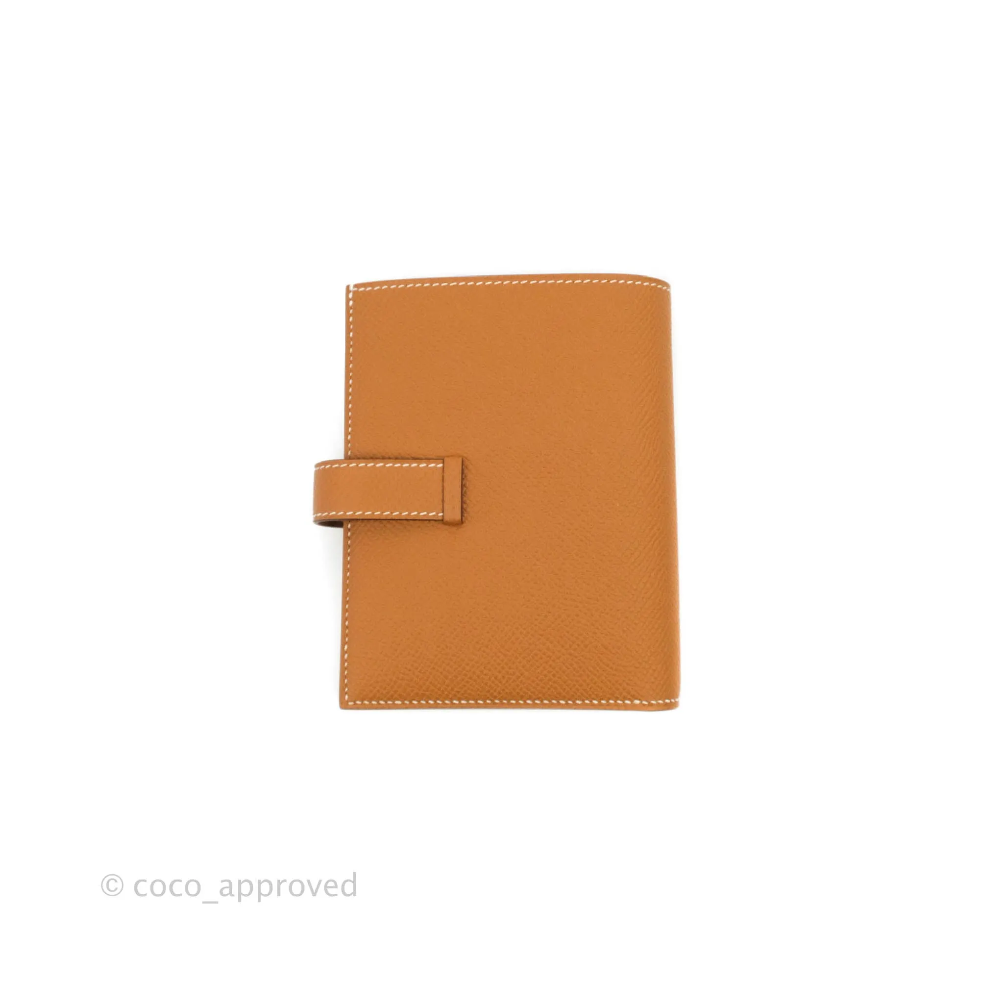 Hermes Bearn Card Holder Gold Epsom Palladium Hardware
