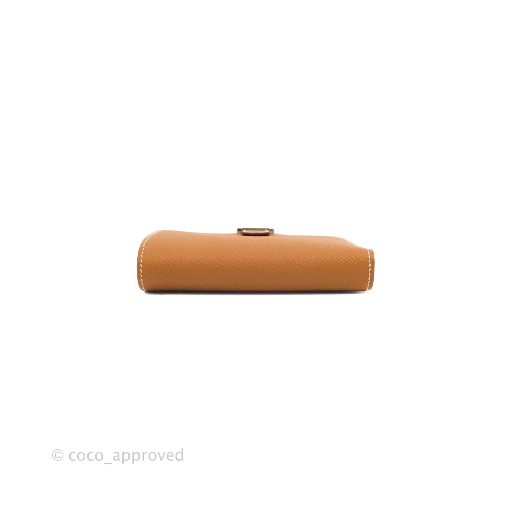 Hermes Bearn Card Holder Gold Epsom Palladium Hardware