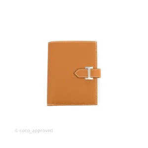 Hermes Bearn Card Holder Gold Epsom Palladium Hardware