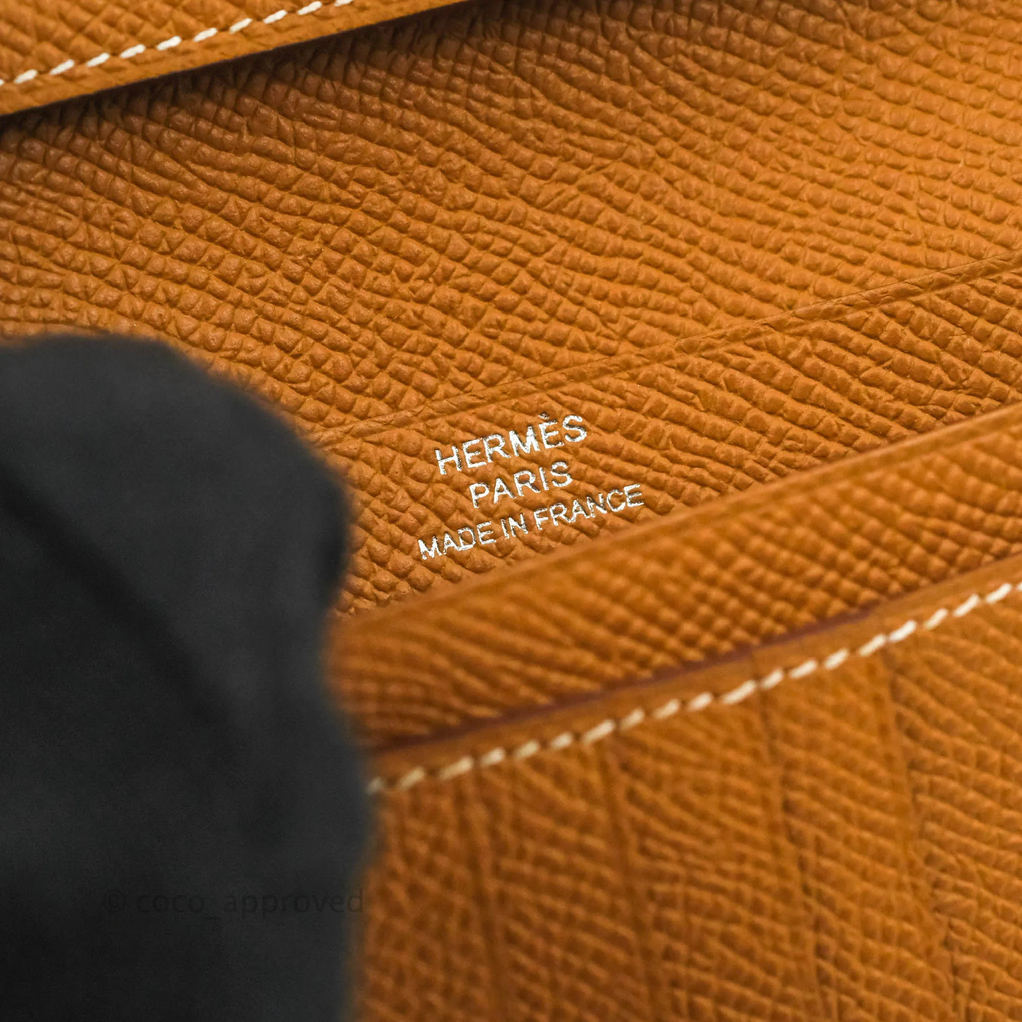 Hermes Bearn Card Holder Gold Epsom Palladium Hardware