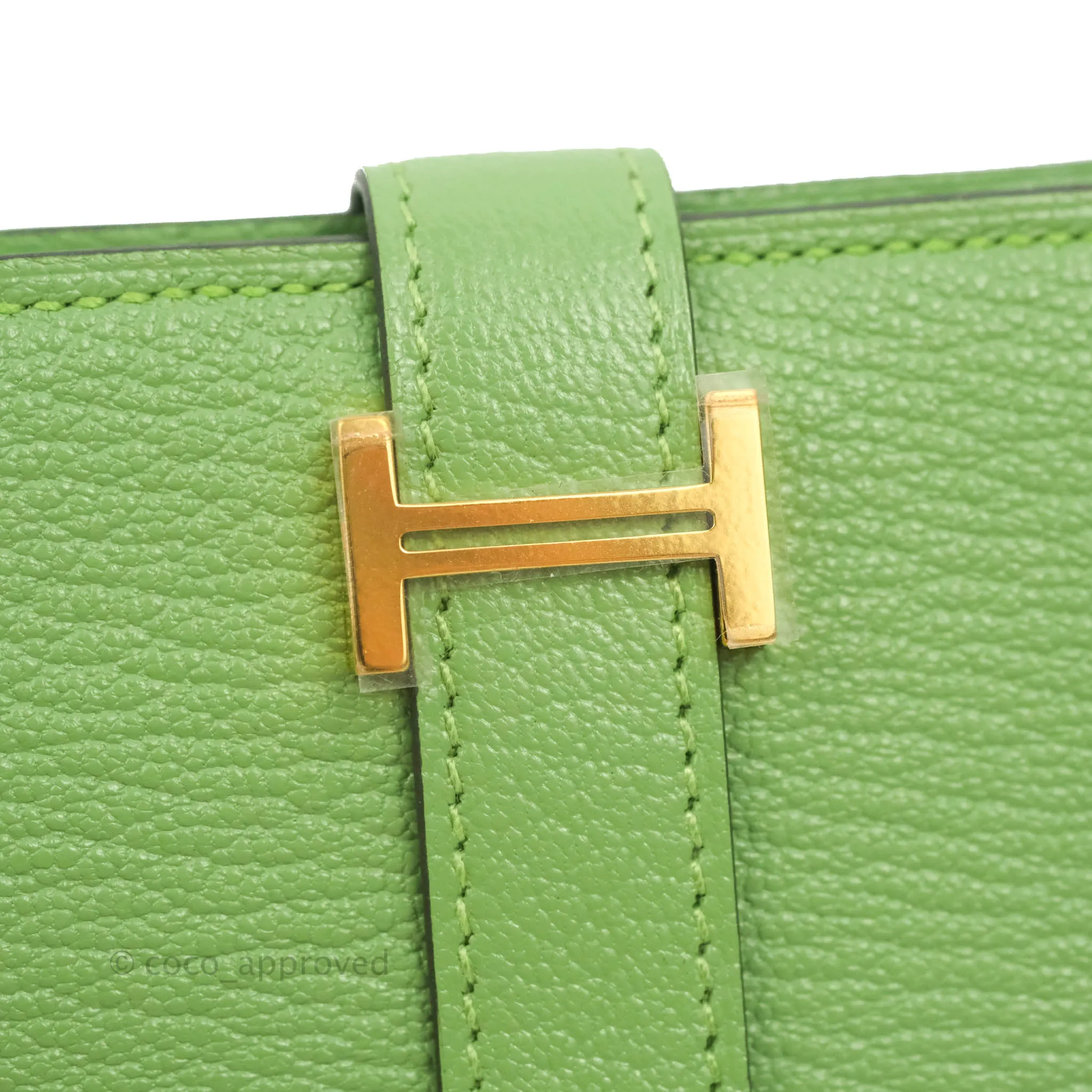 Hermes Bearn Mini Wallet Epsom Vert Crique