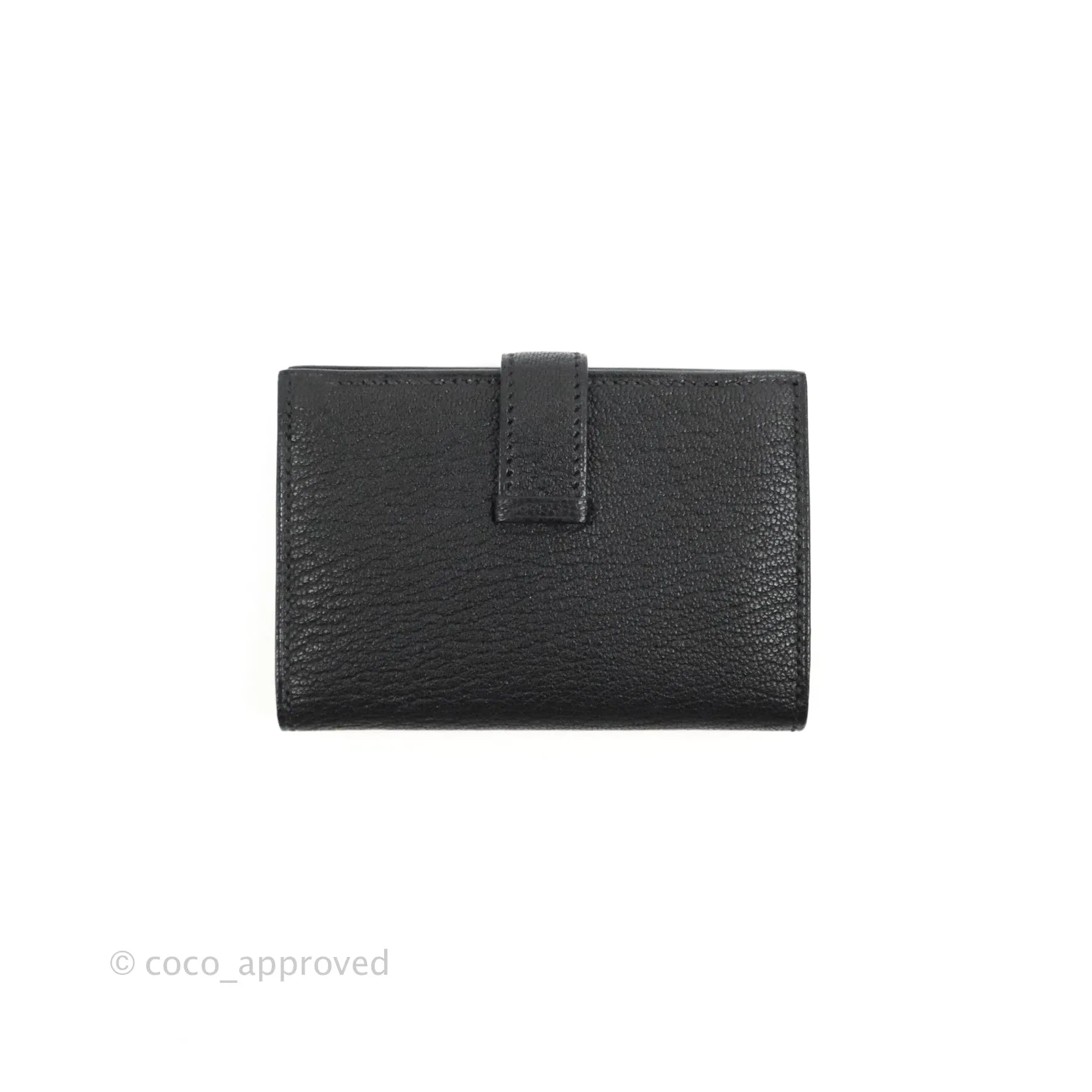 Hermes Bearn Mini Wallet Mysore Black Gold Hardware