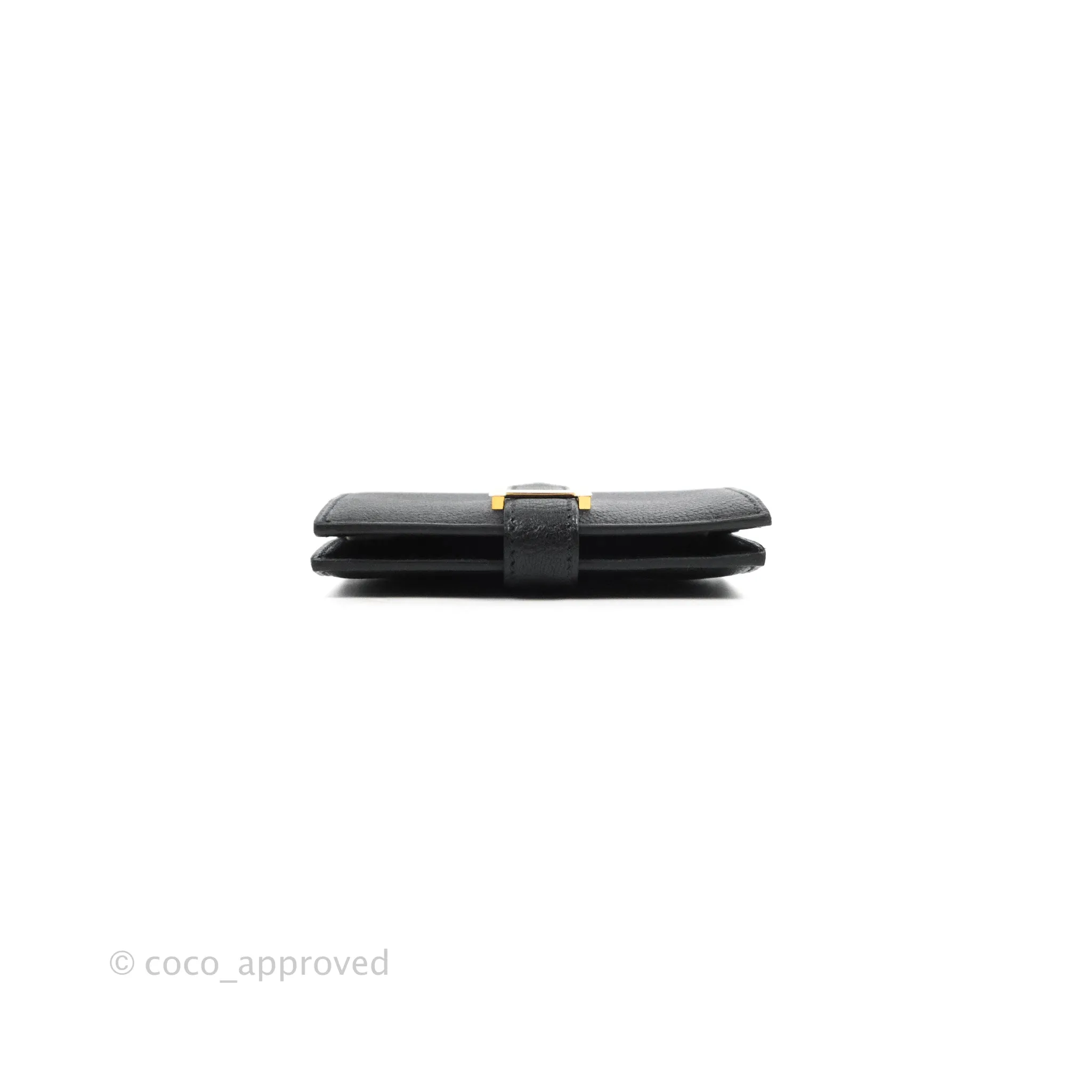 Hermes Bearn Mini Wallet Mysore Black Gold Hardware