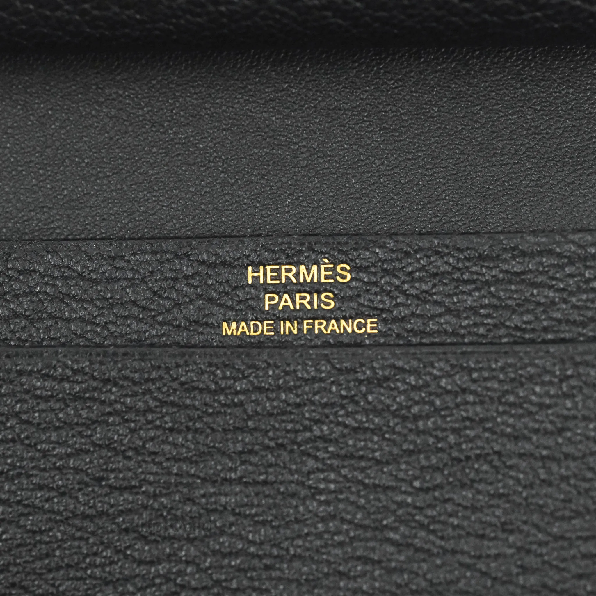 Hermes Bearn Mini Wallet Mysore Black Gold Hardware