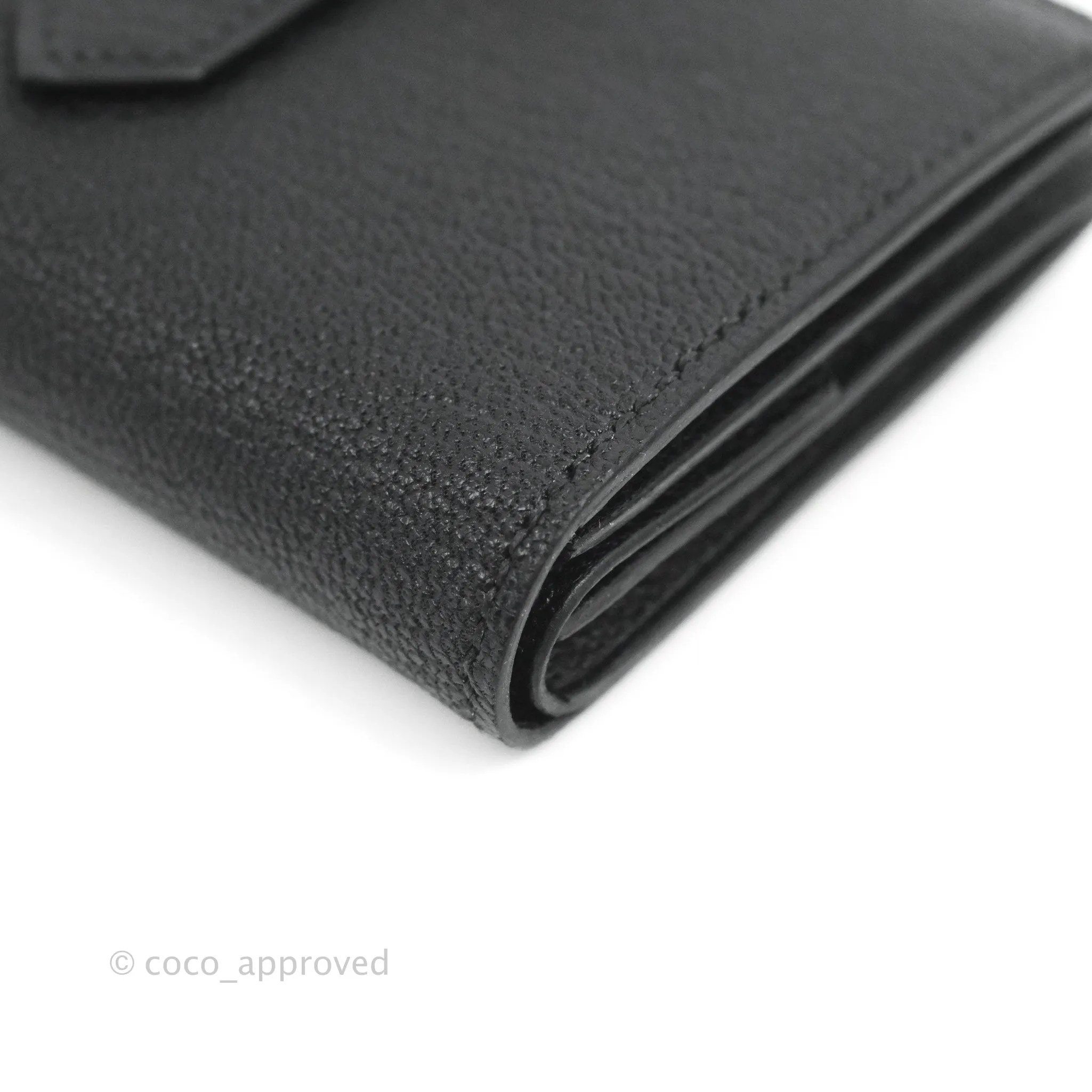 Hermes Bearn Mini Wallet Mysore Black Gold Hardware