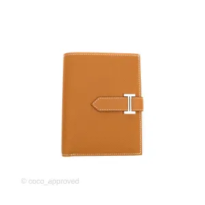 Hermes Bearn Wallet Gold Epsom Palladium Hardware
