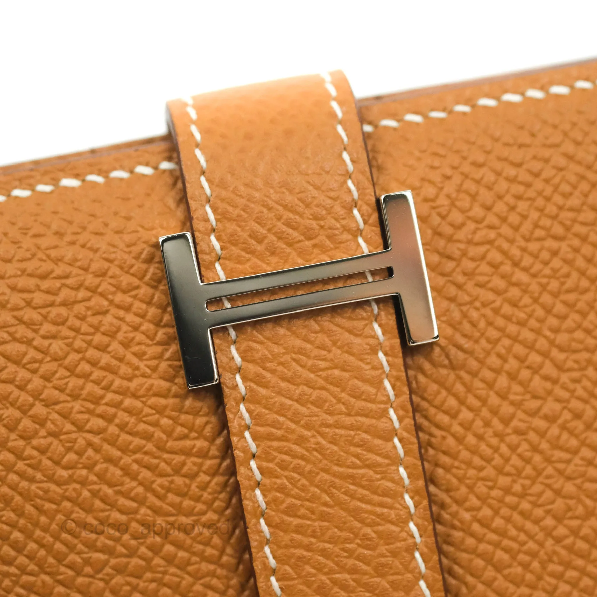 Hermes Bearn Wallet Gold Epsom Palladium Hardware