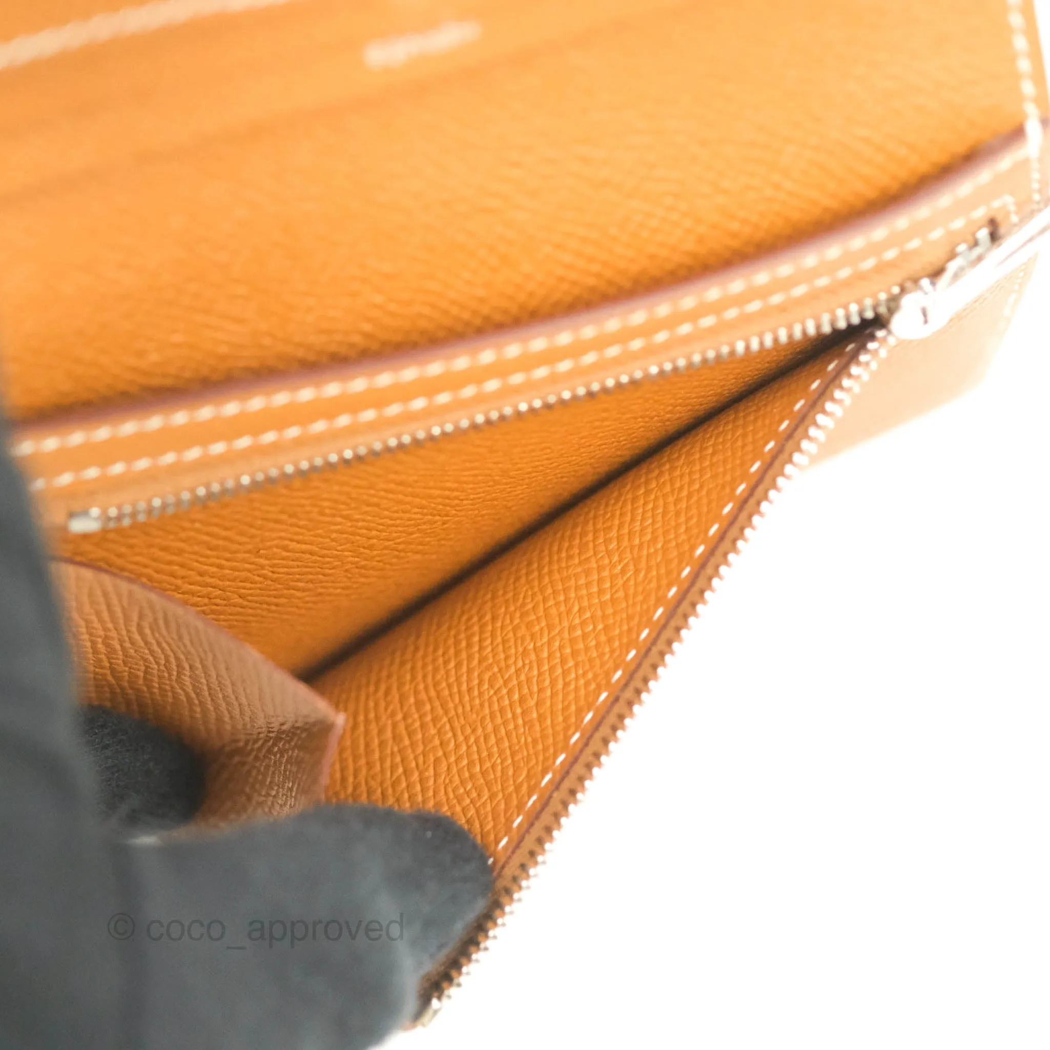 Hermes Bearn Wallet Gold Epsom Palladium Hardware