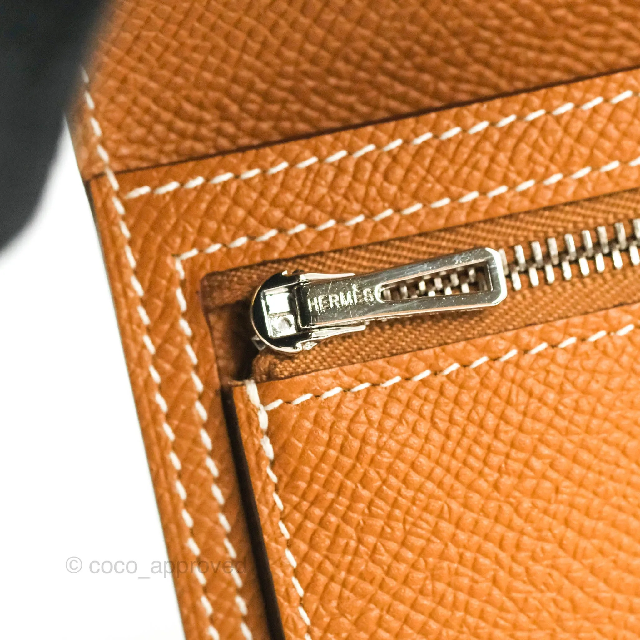 Hermes Bearn Wallet Gold Epsom Palladium Hardware