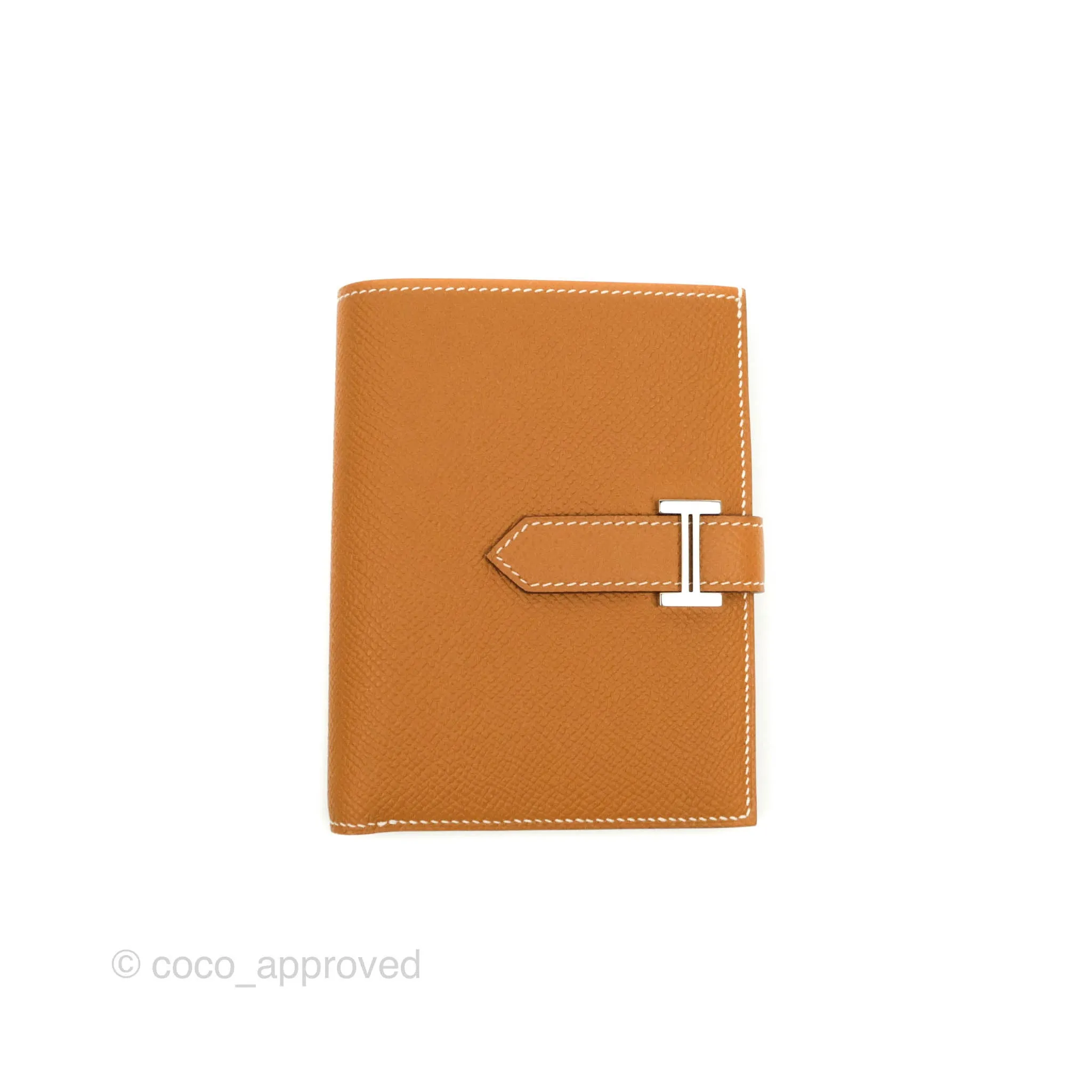 Hermes Bearn Wallet Gold Epsom Palladium Hardware