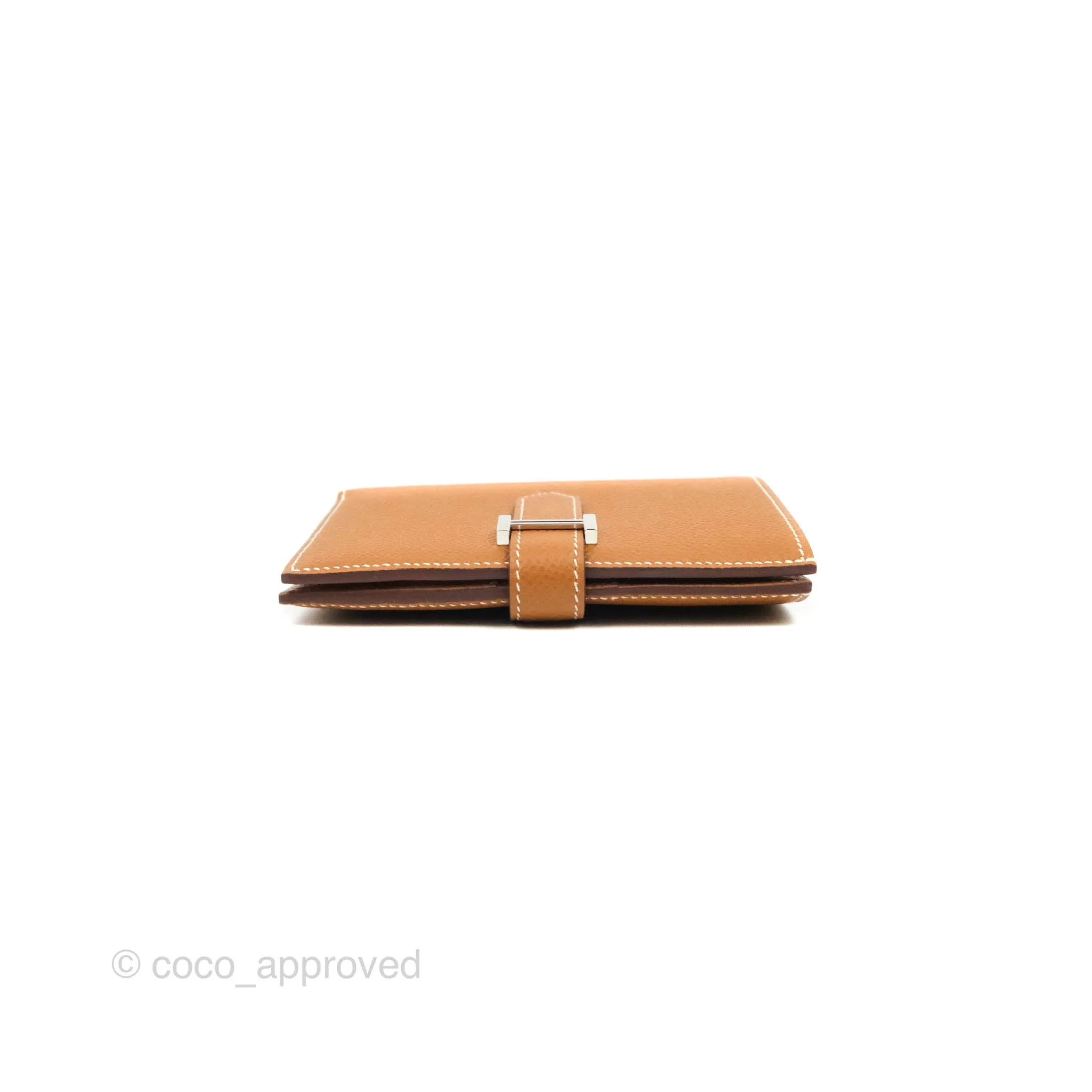 Hermes Bearn Wallet Gold Epsom Palladium Hardware
