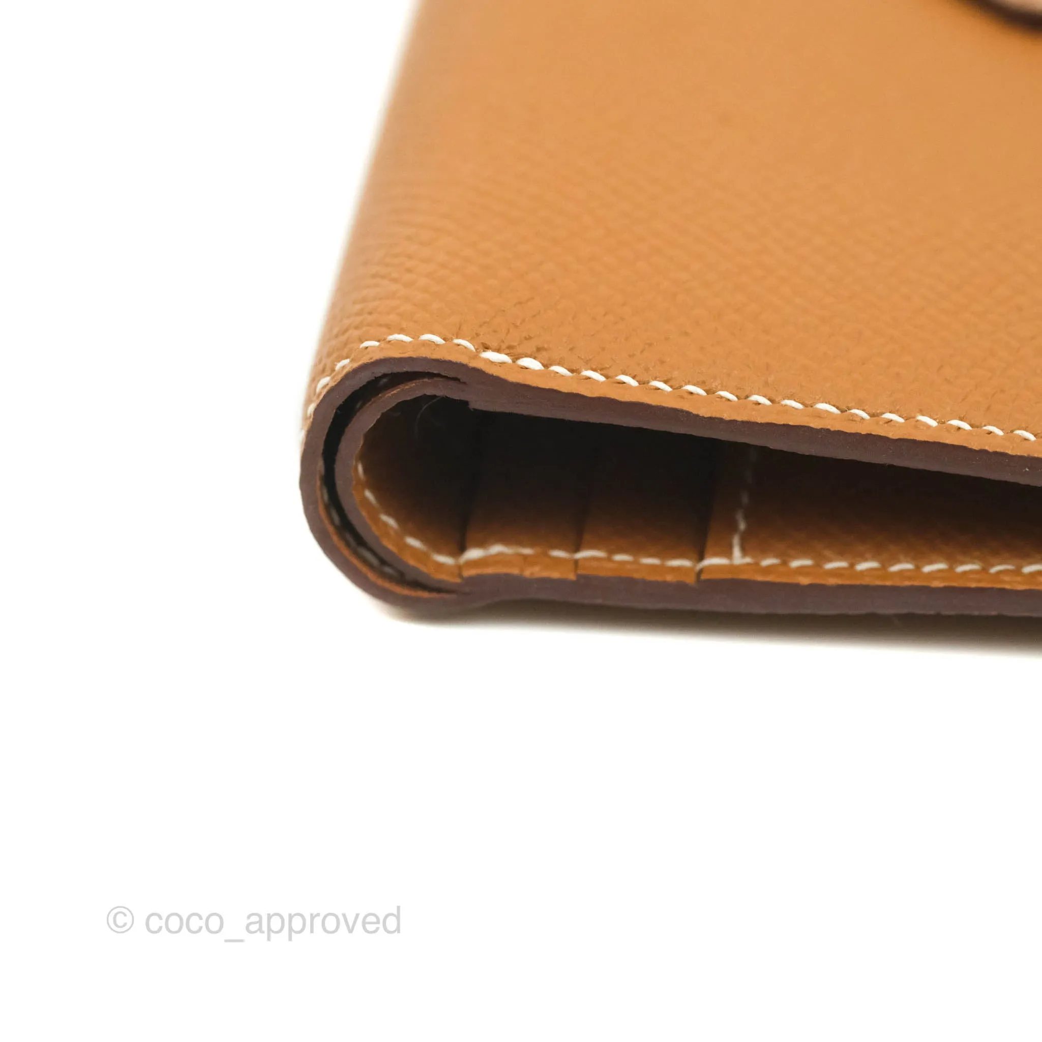 Hermes Bearn Wallet Gold Epsom Palladium Hardware