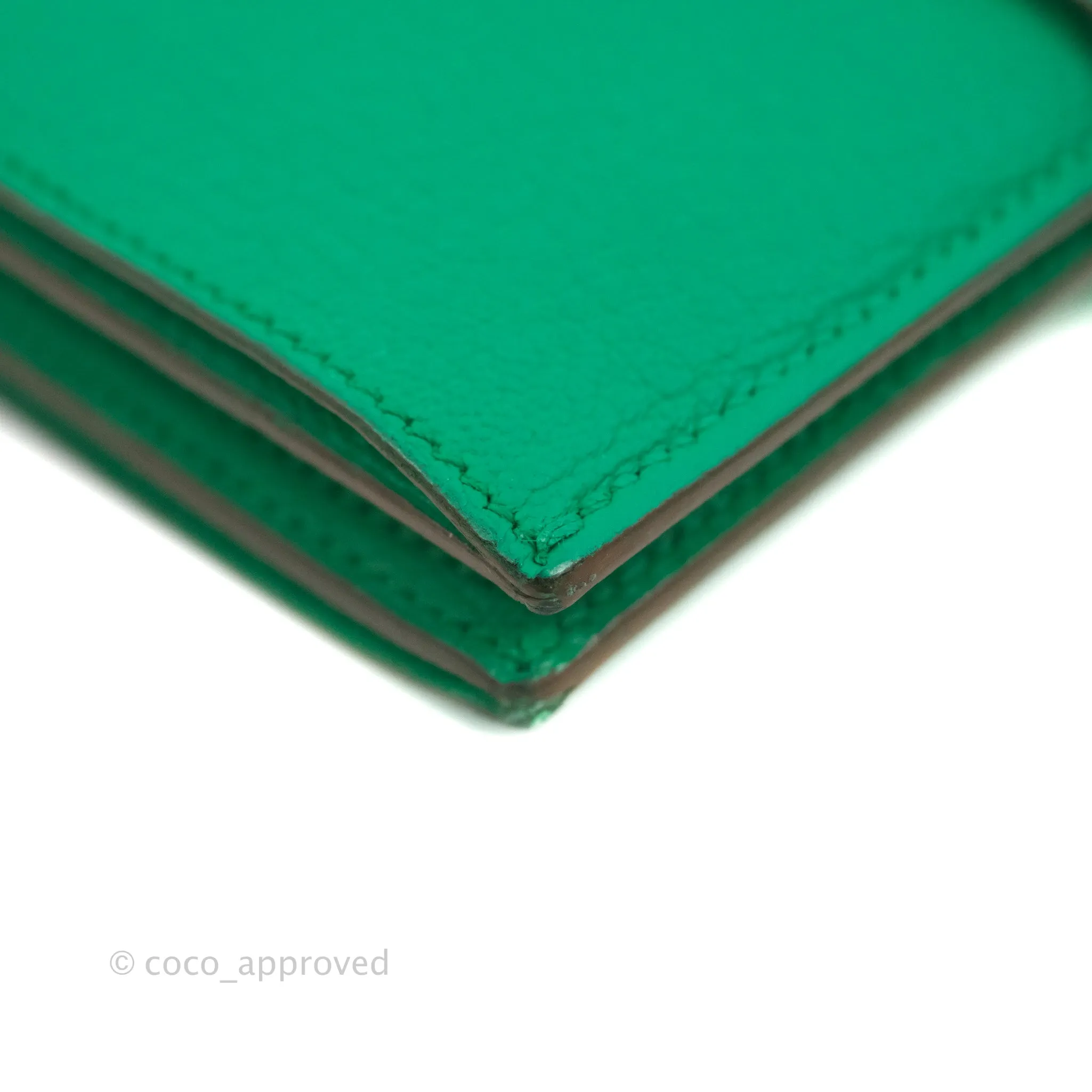 Hermes Bearn Wallet Green Chevre Mysore Gold Hardware