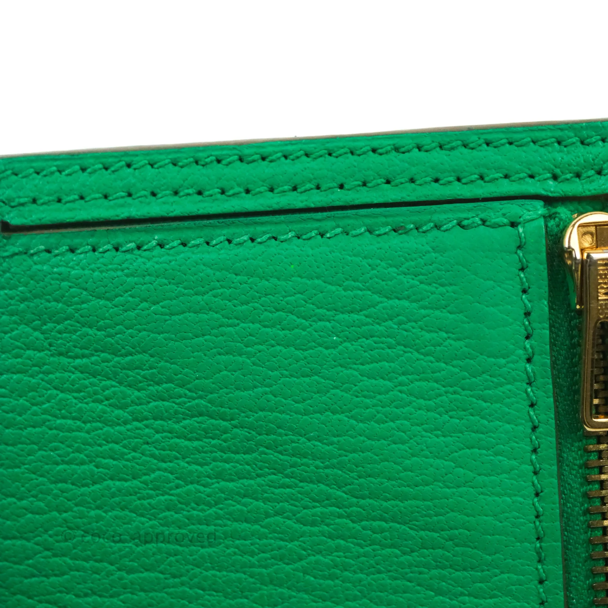 Hermes Bearn Wallet Green Chevre Mysore Gold Hardware