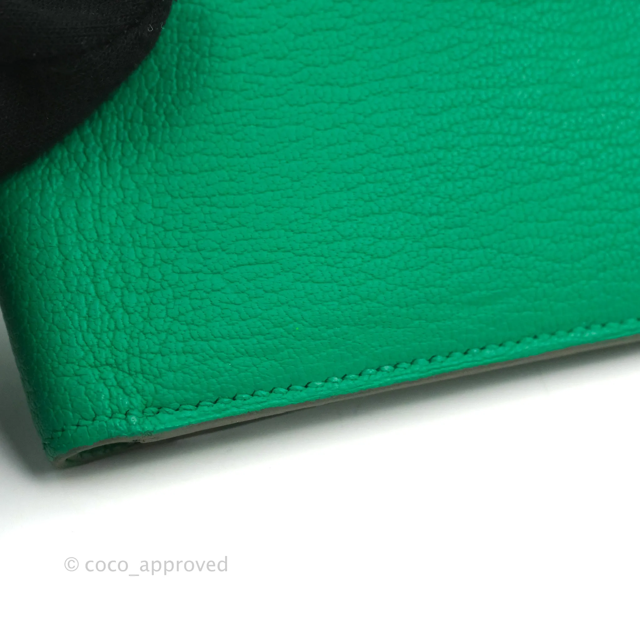 Hermes Bearn Wallet Green Chevre Mysore Gold Hardware