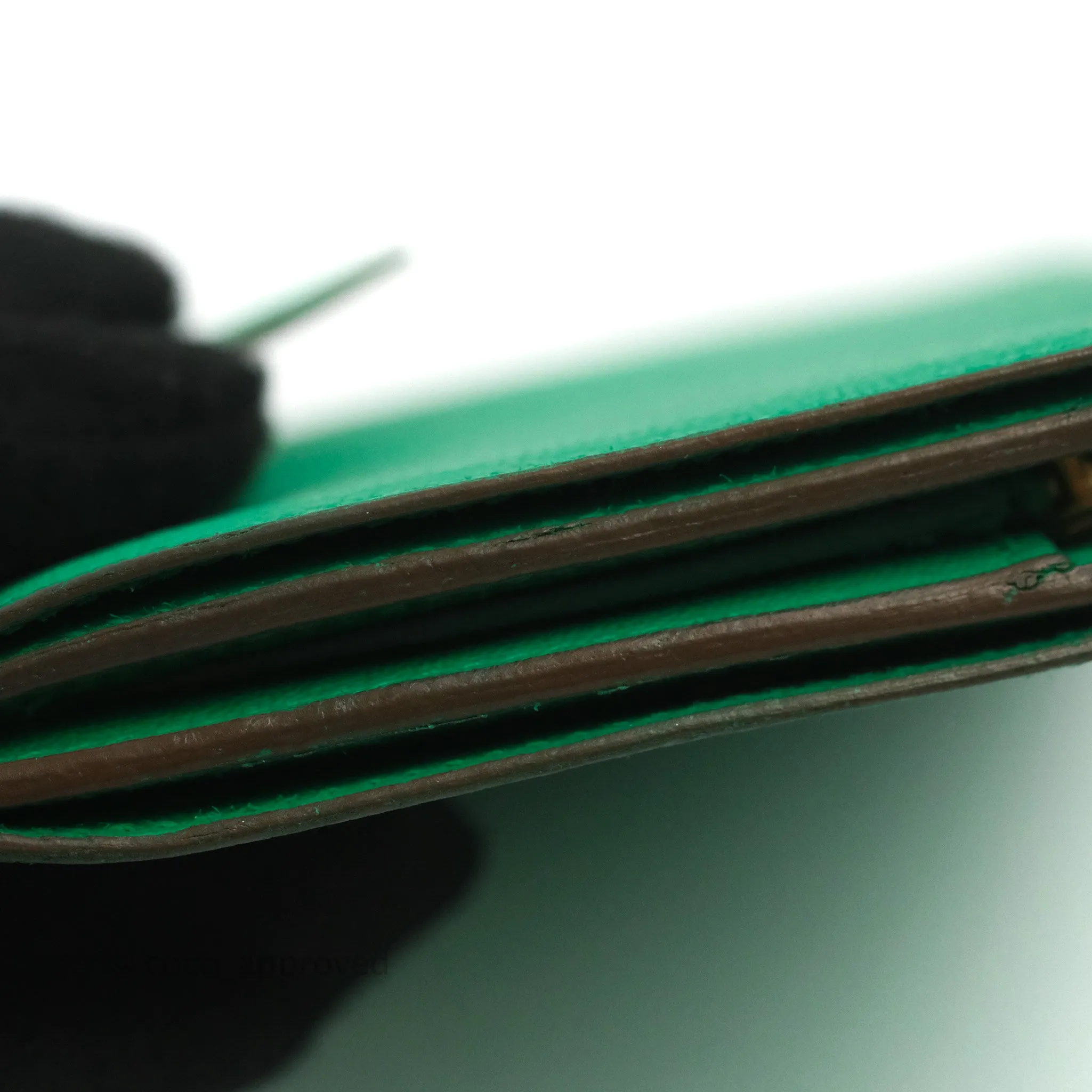 Hermes Bearn Wallet Green Chevre Mysore Gold Hardware