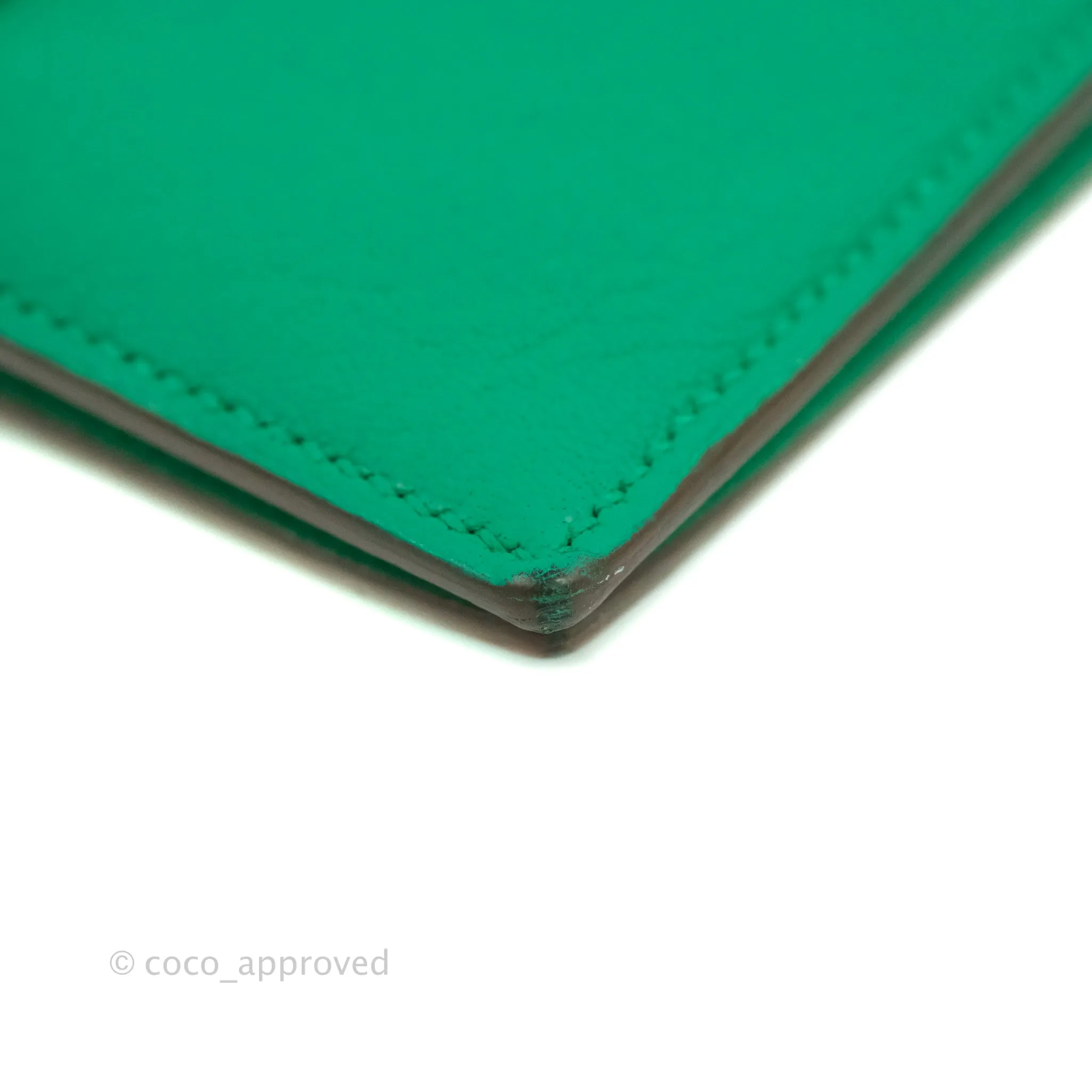 Hermes Bearn Wallet Green Chevre Mysore Gold Hardware