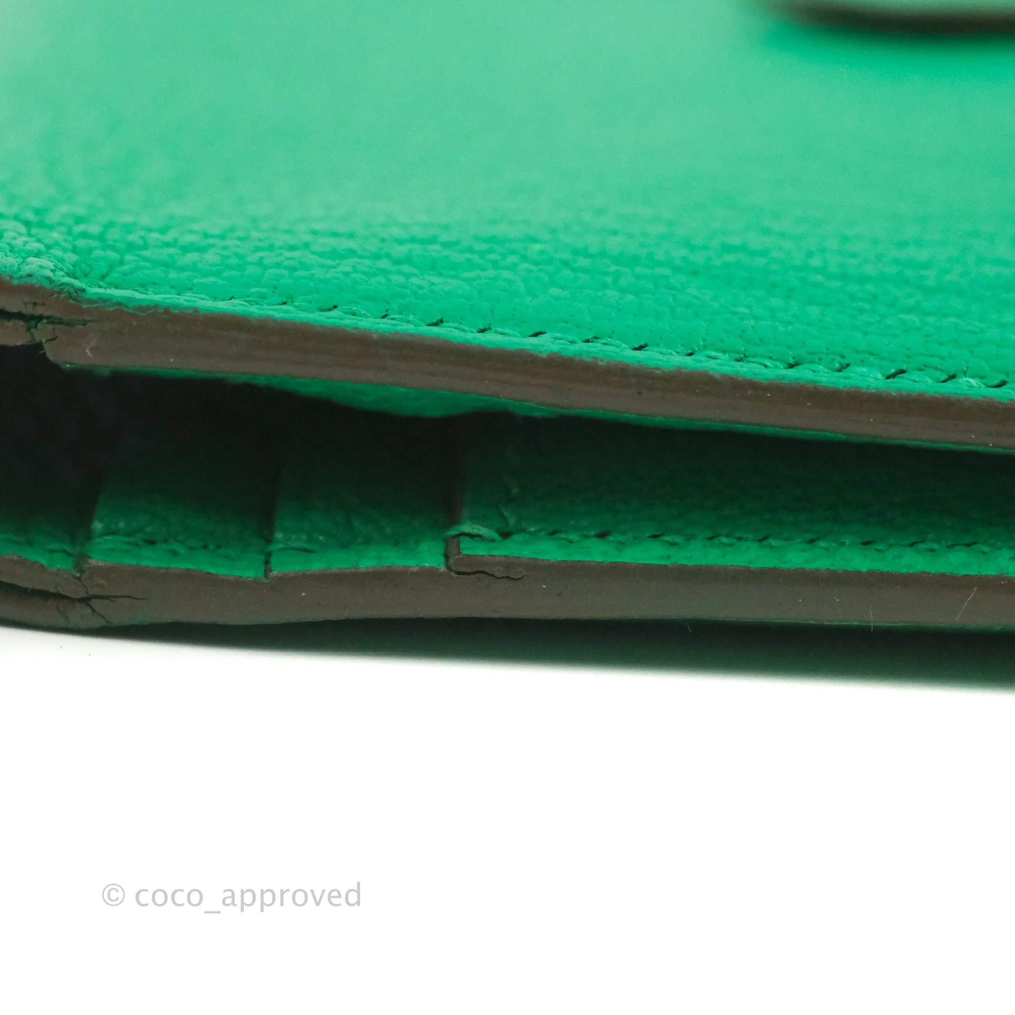 Hermes Bearn Wallet Green Chevre Mysore Gold Hardware