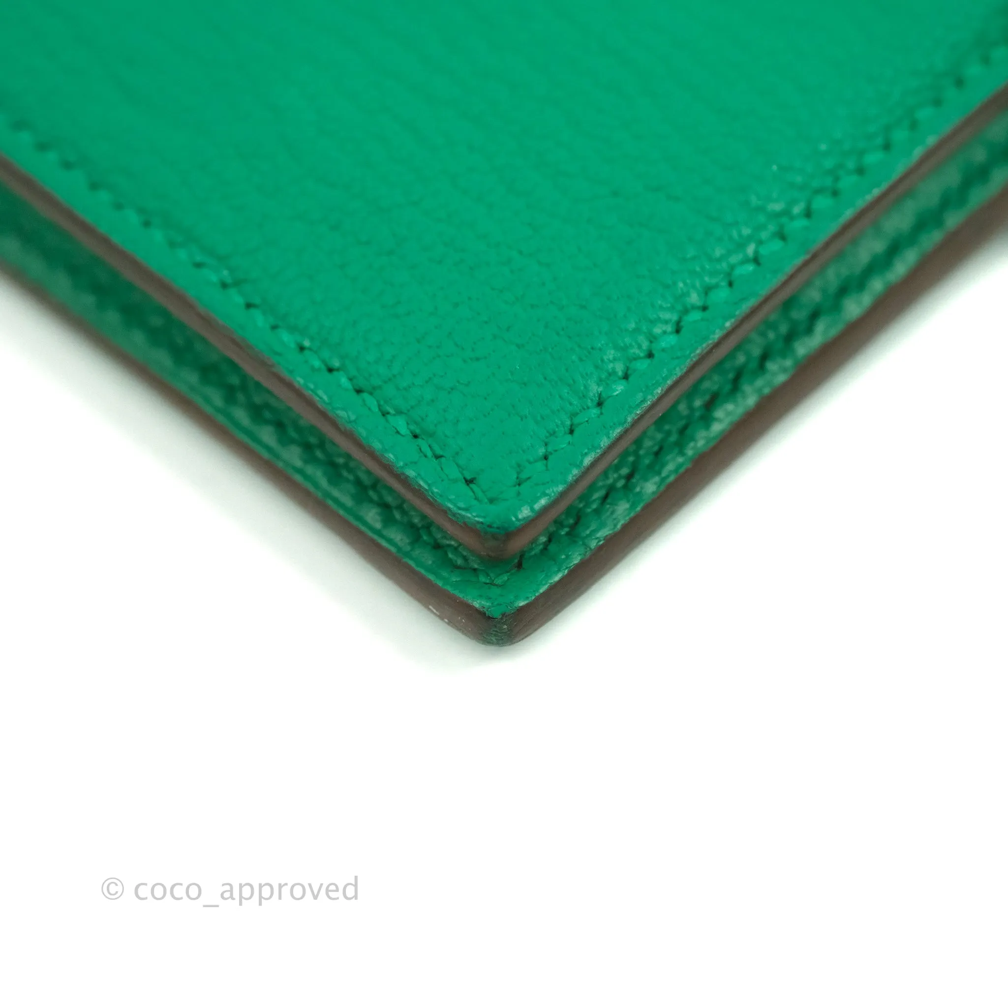 Hermes Bearn Wallet Green Chevre Mysore Gold Hardware