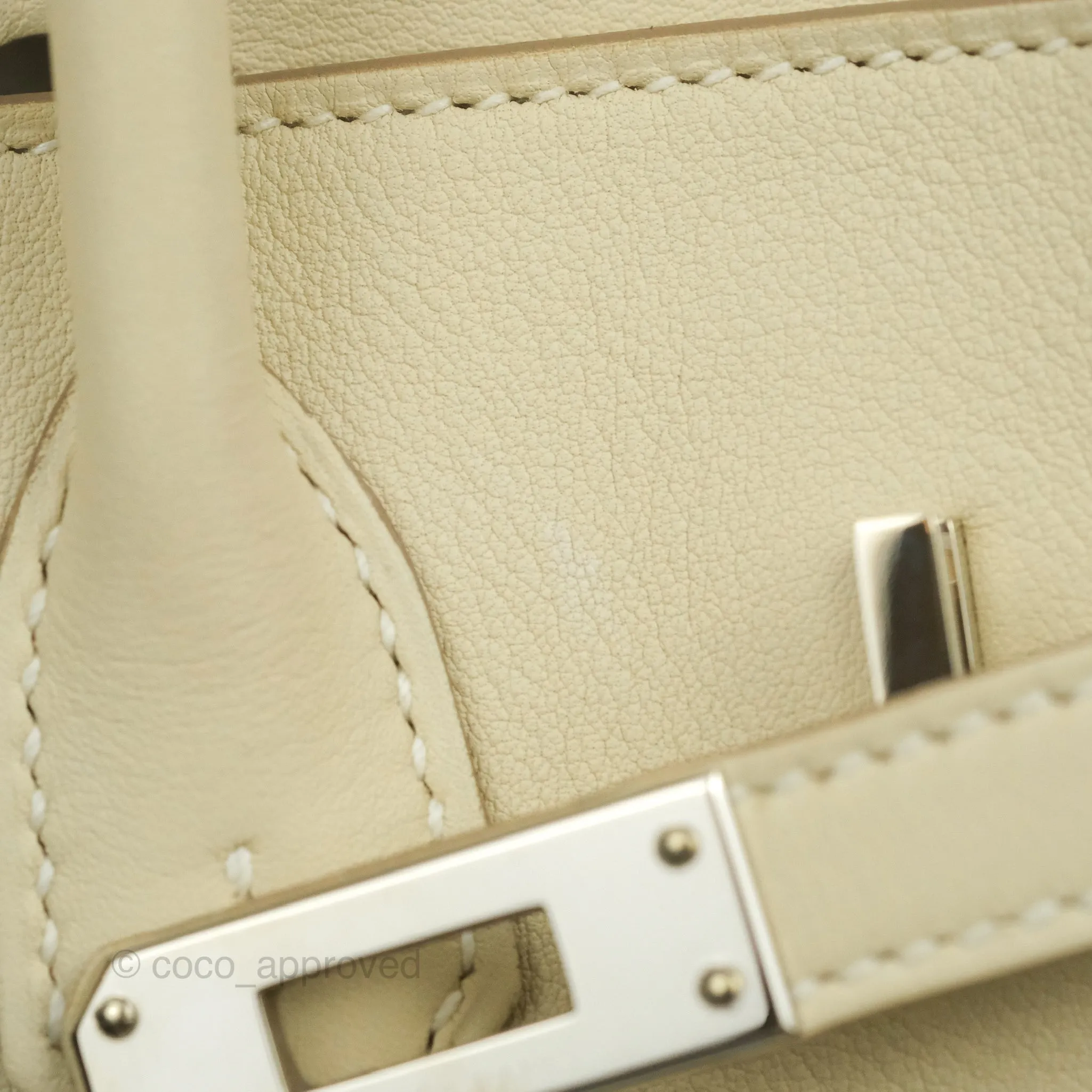 Hermes Birkin 25 Craie Swift Palladium Hardware