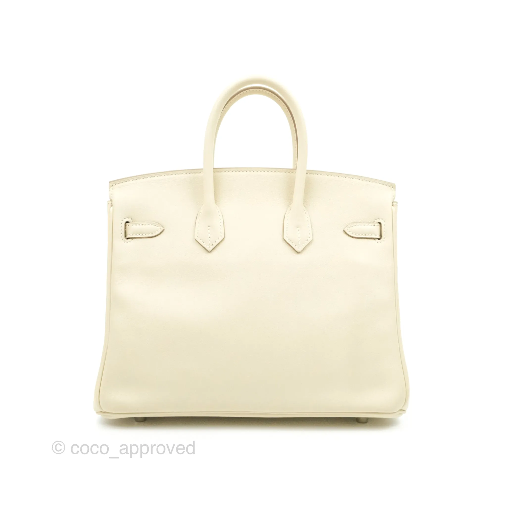 Hermes Birkin 25 Craie Swift Palladium Hardware