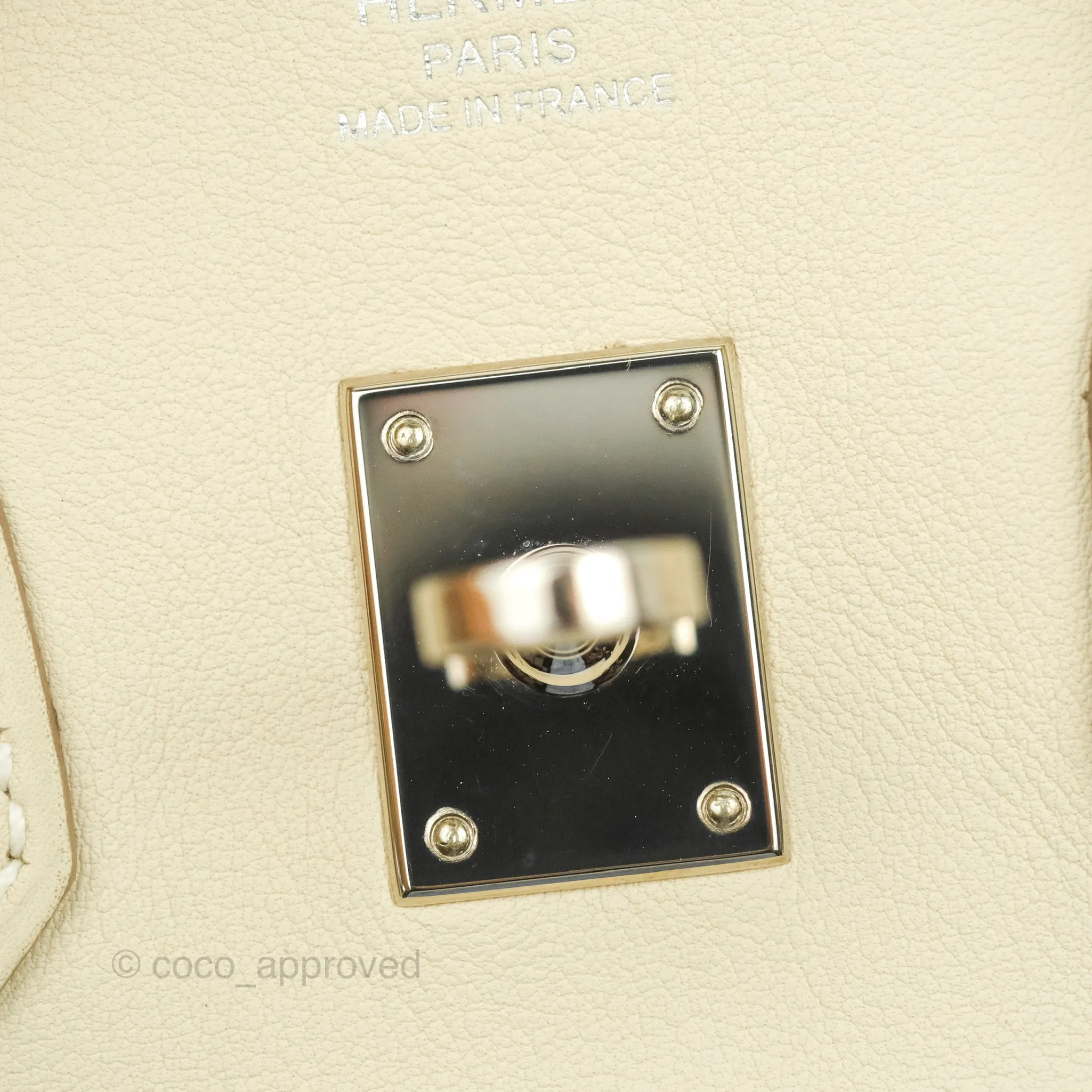 Hermes Birkin 25 Craie Swift Palladium Hardware