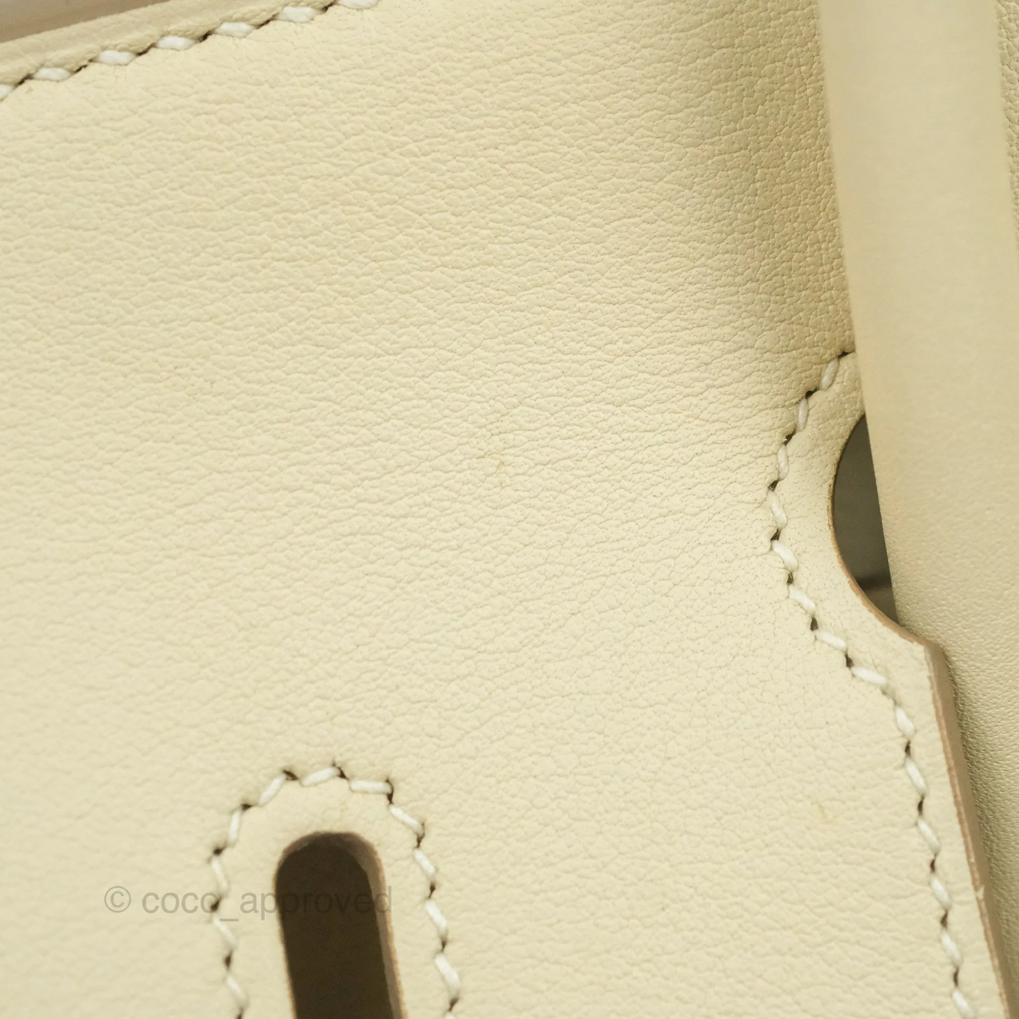 Hermes Birkin 25 Craie Swift Palladium Hardware