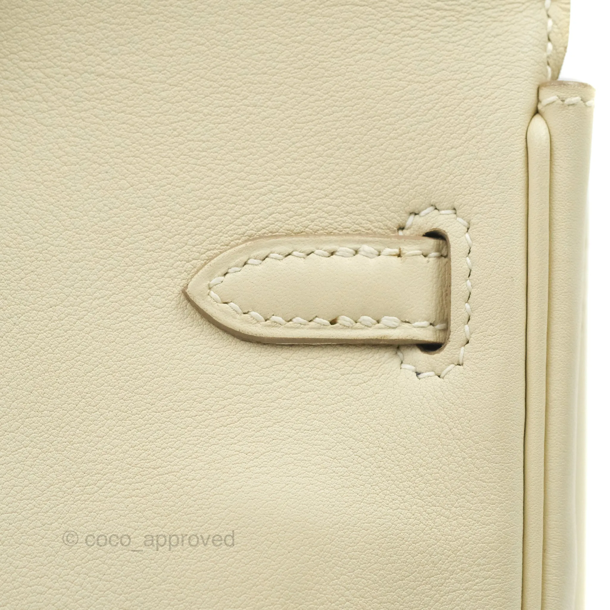 Hermes Birkin 25 Craie Swift Palladium Hardware