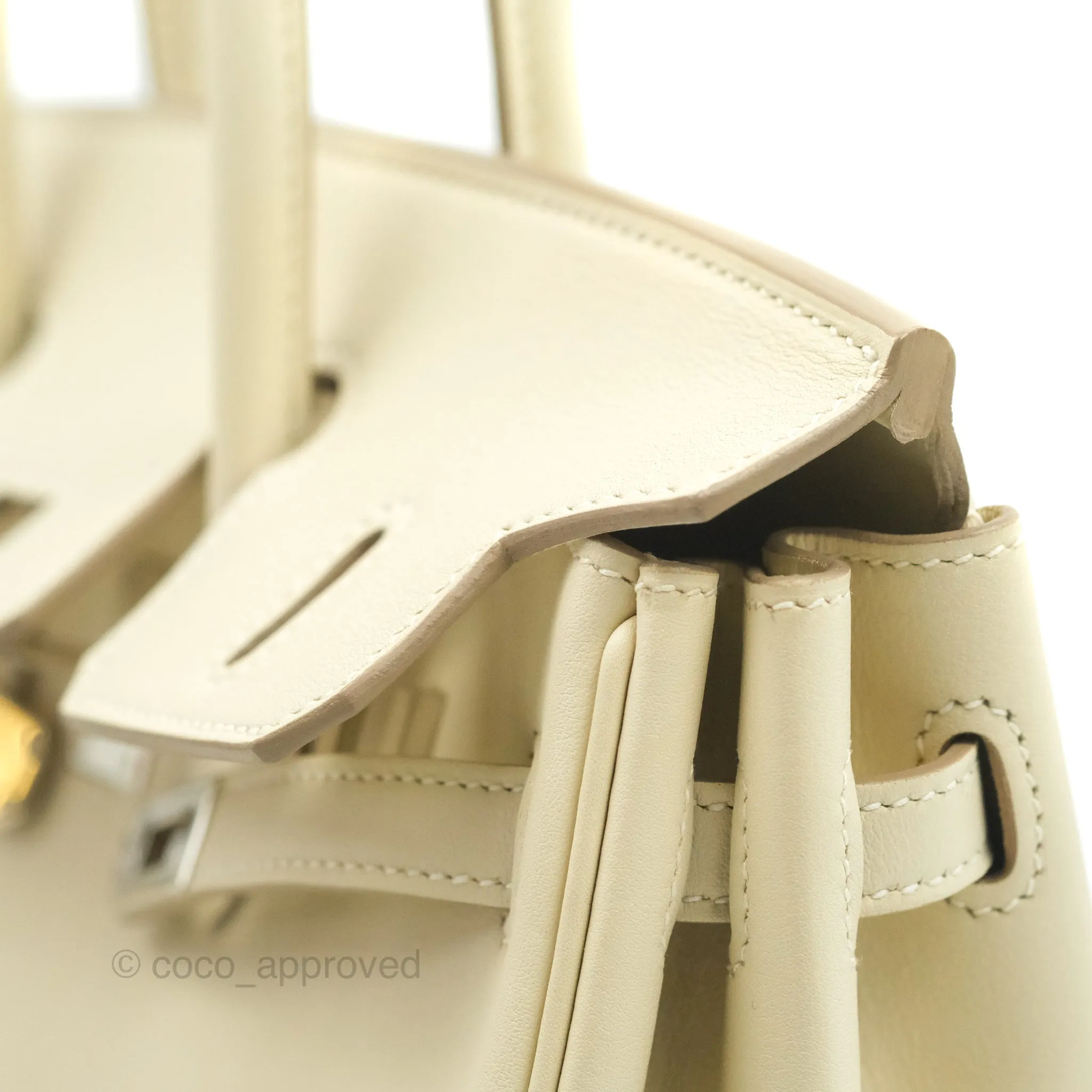 Hermes Birkin 25 Craie Swift Palladium Hardware