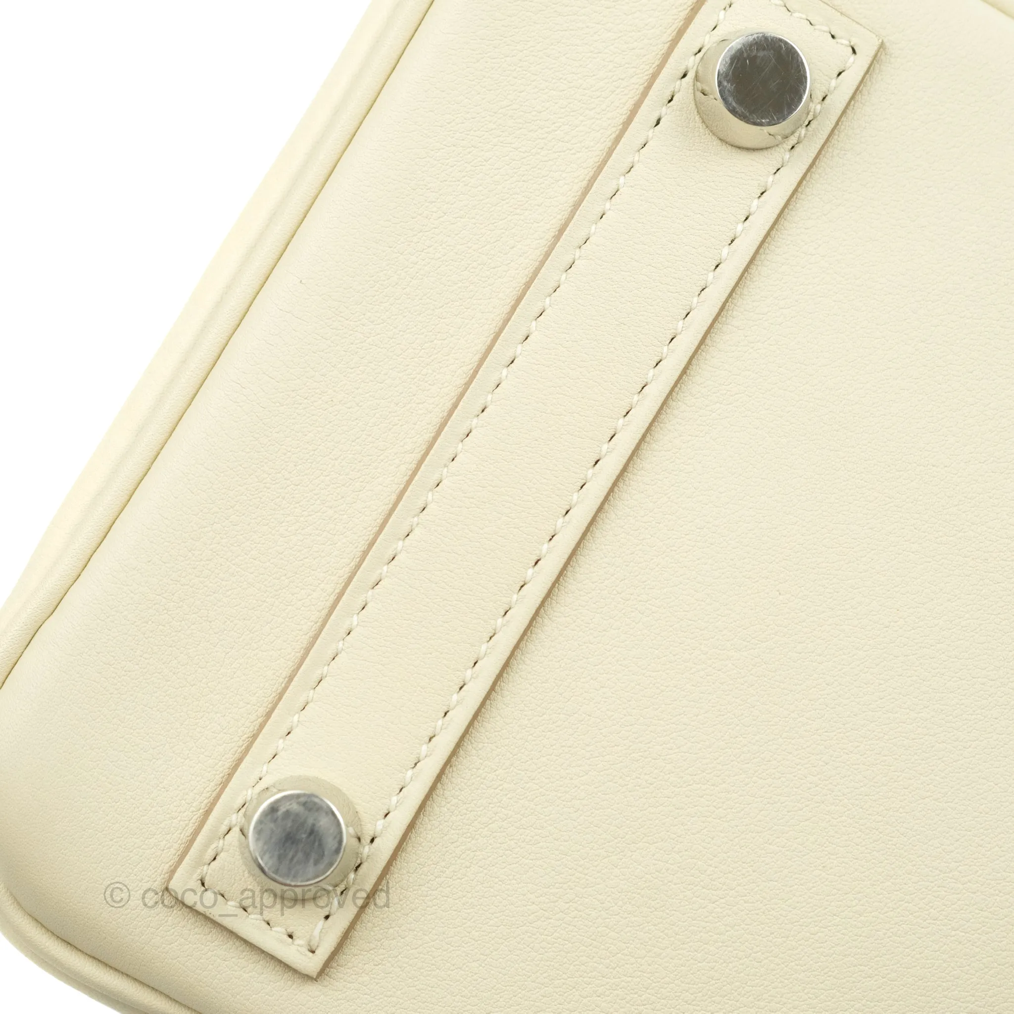 Hermes Birkin 25 Craie Swift Palladium Hardware
